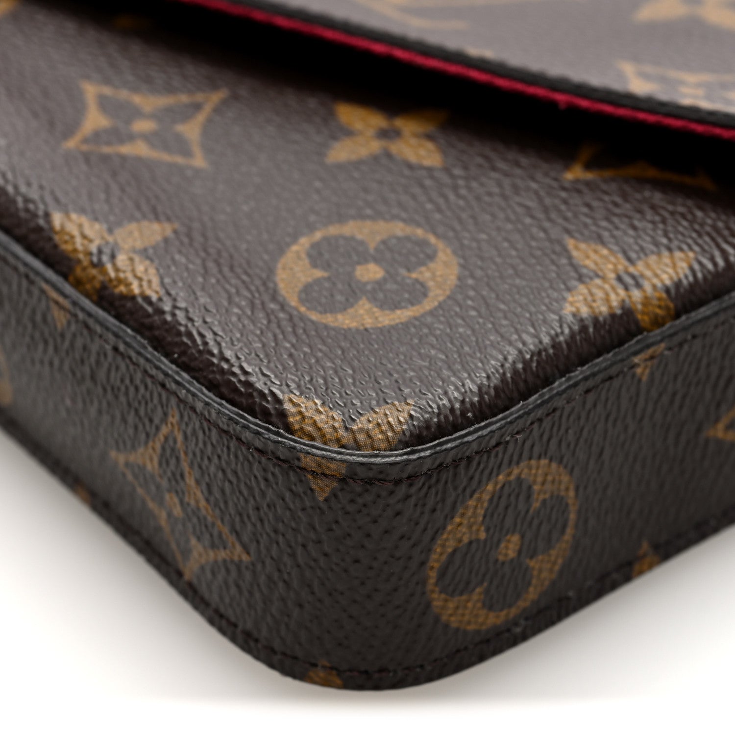 Monogram Pochette Felicie Chain Wallet Fuchsia
