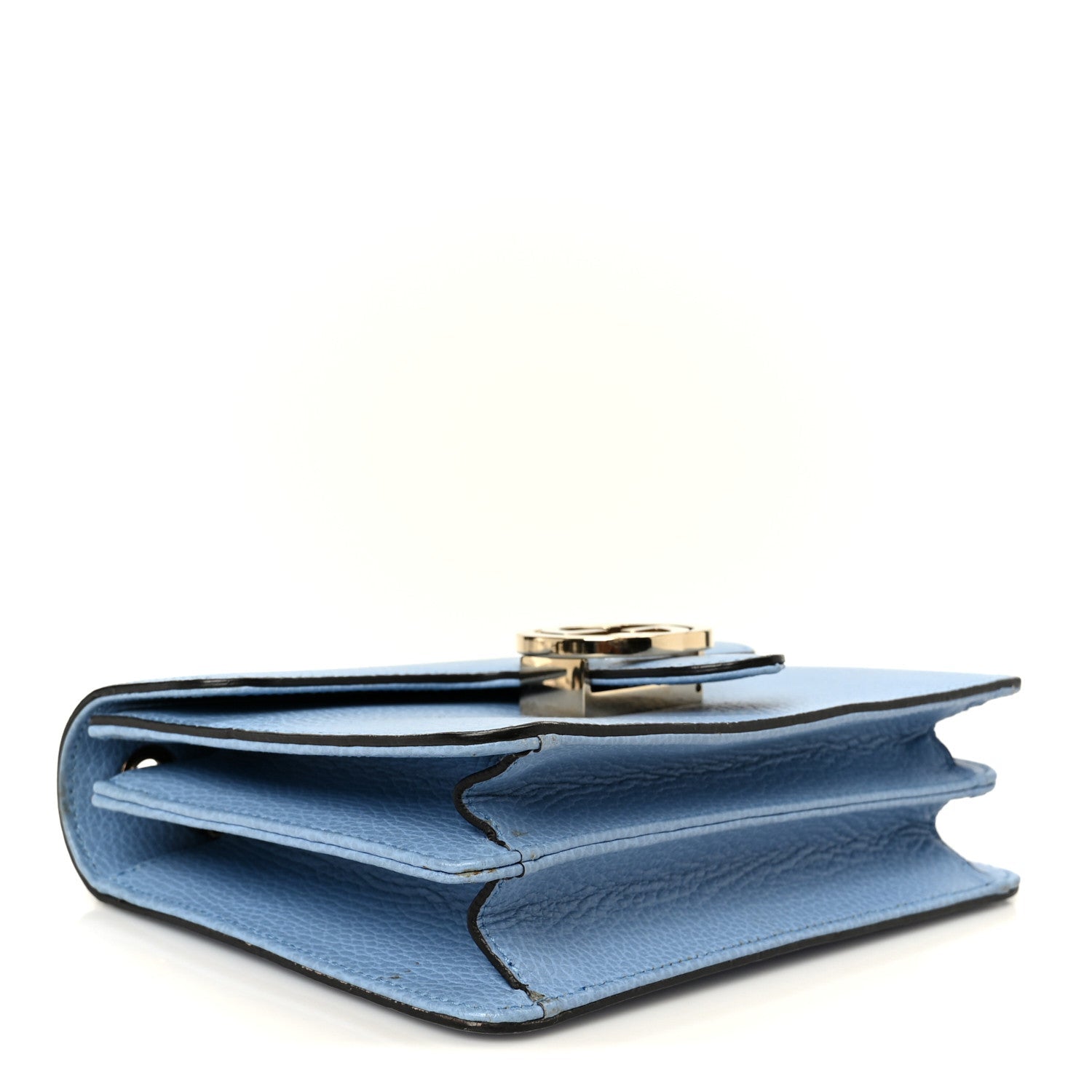 Dollar Calfskin Small Interlocking G Shoulder Bag Mineral Blue