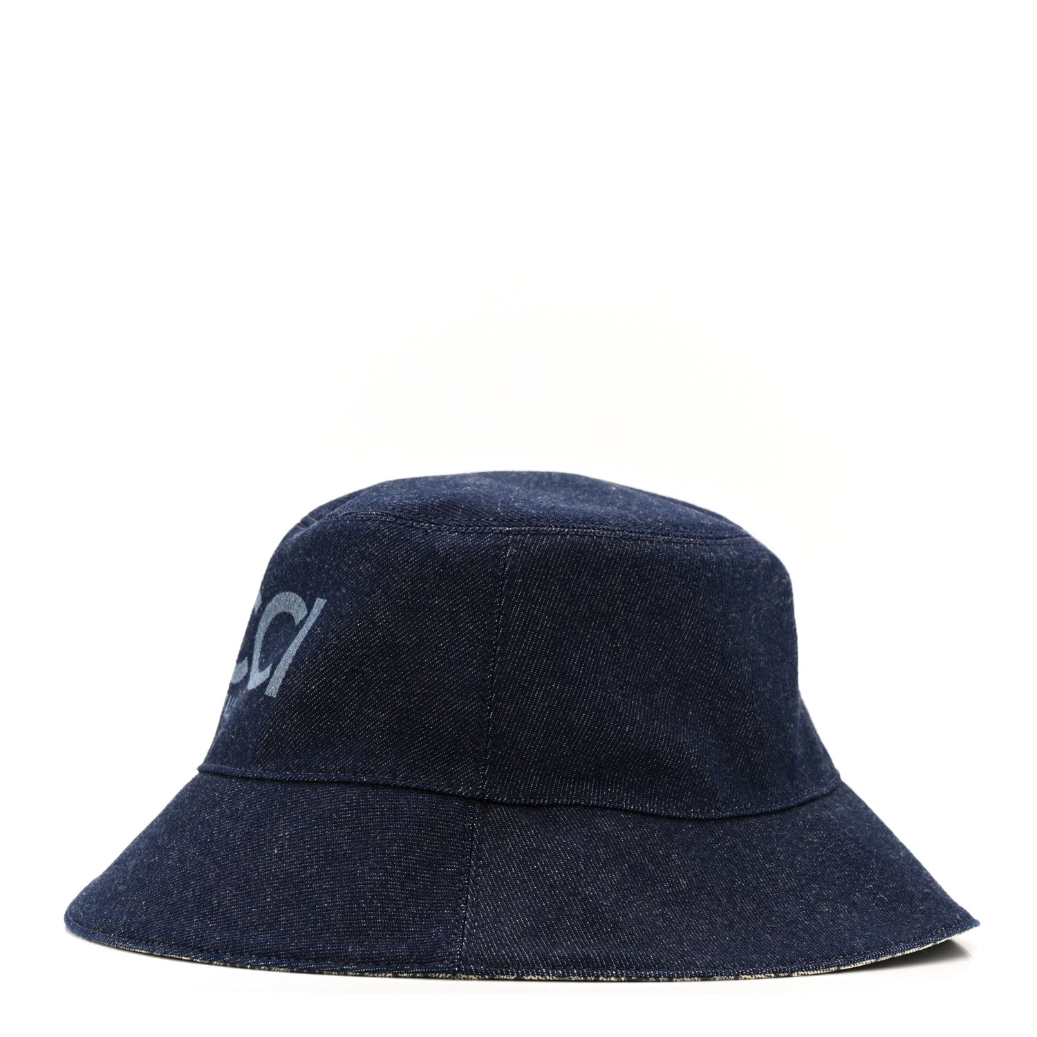 Lasered Denim GG Monogram Bucket Hat L Blue