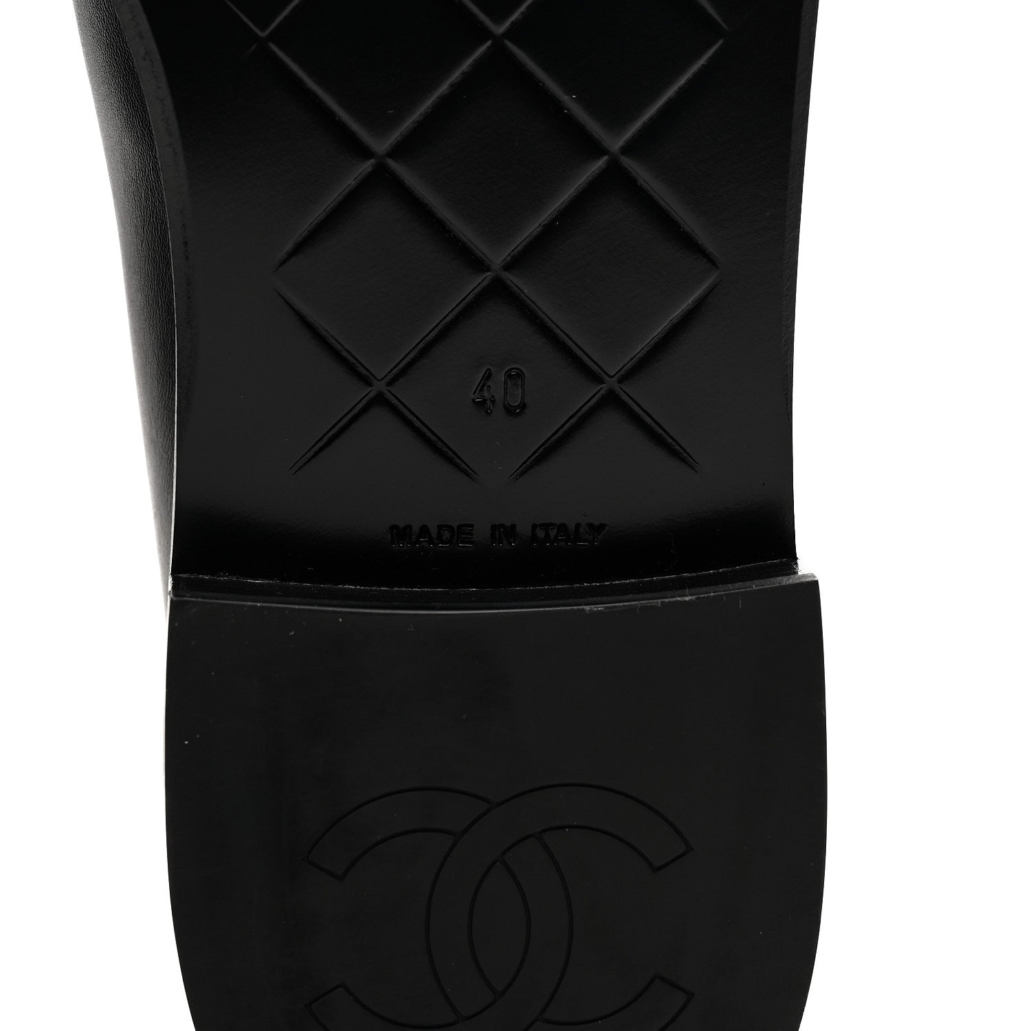 Calfskin CC Turnlock Moccasin Loafers 40 Black