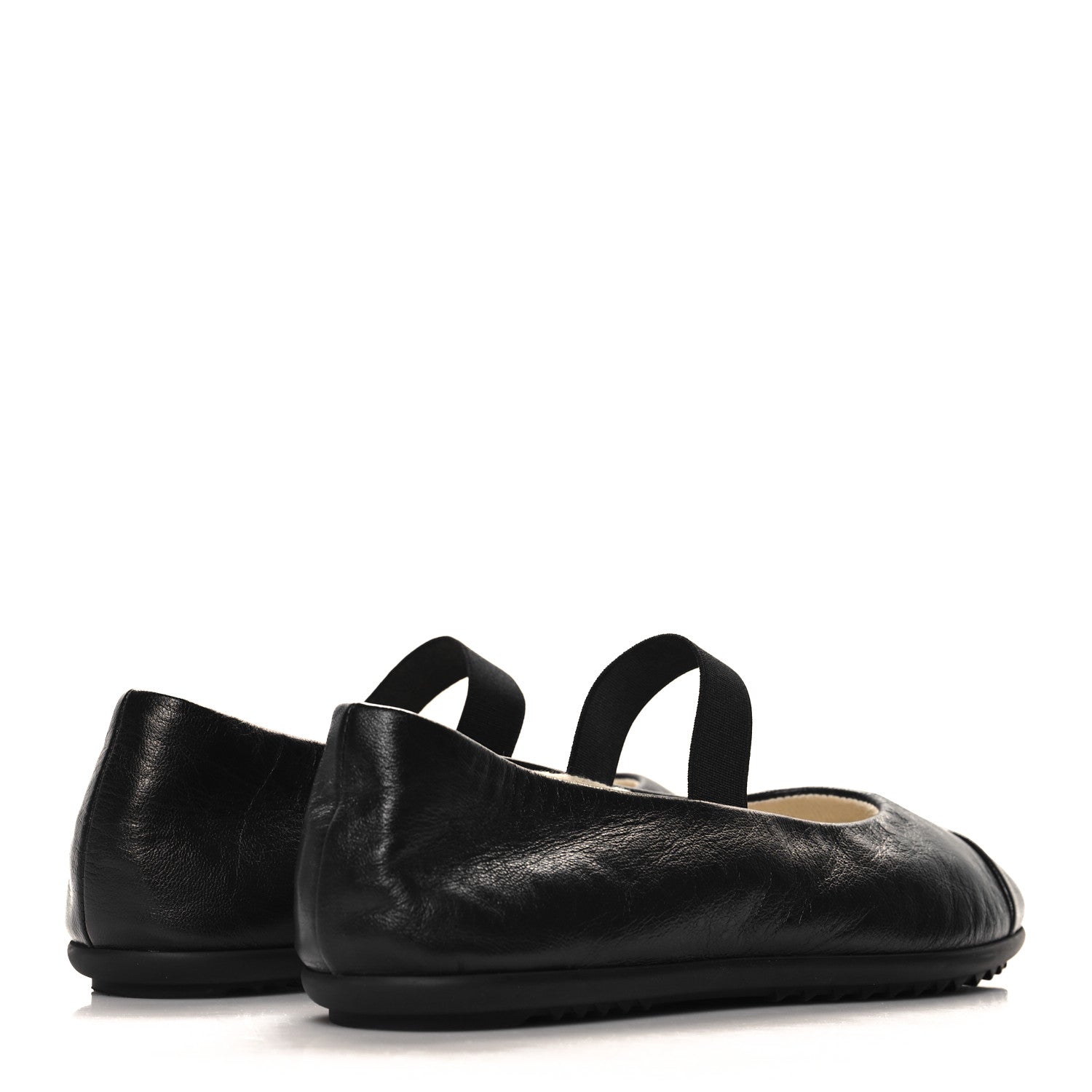 Lambskin Cap Toe CC Mary Jane Flats 37 Black