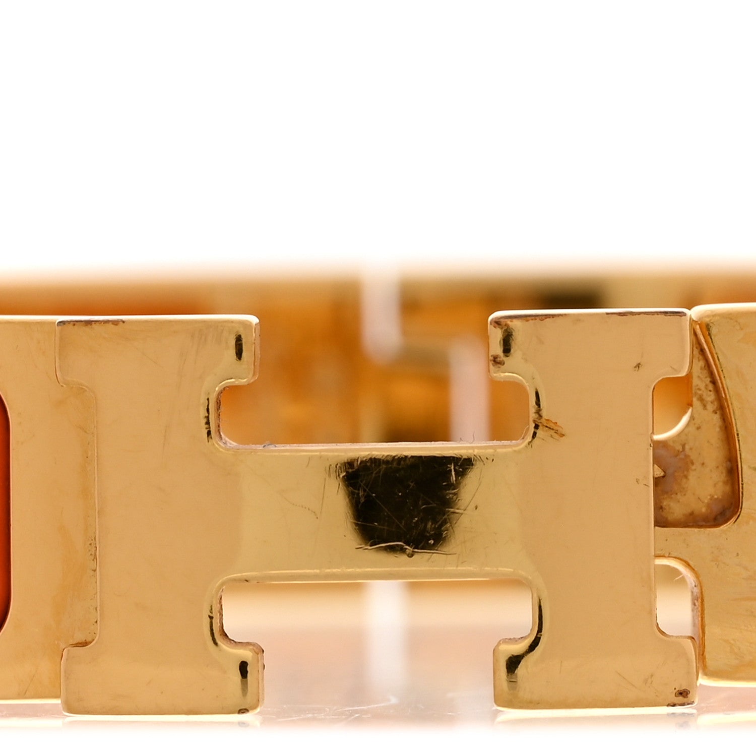 Enamel Narrow Clic Clac H Bracelet GM Orange