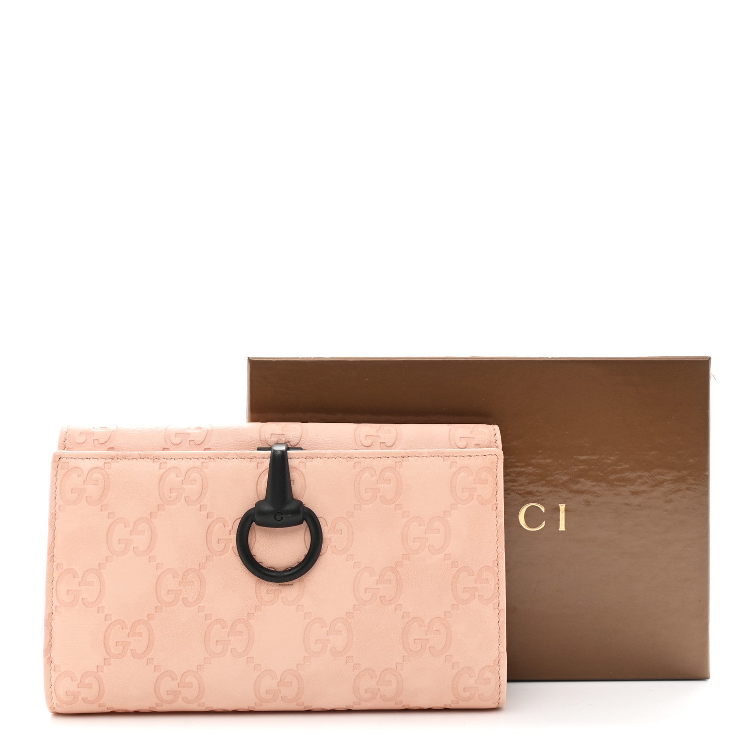 Guccissima Horsebit Clip Wallet Pink