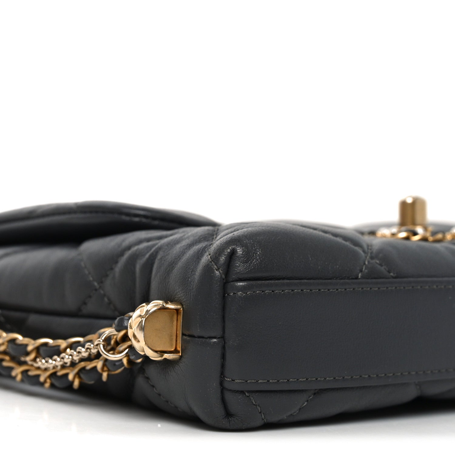 Lambskin Quilted Mini Crush On Chains Flap Bag Grey
