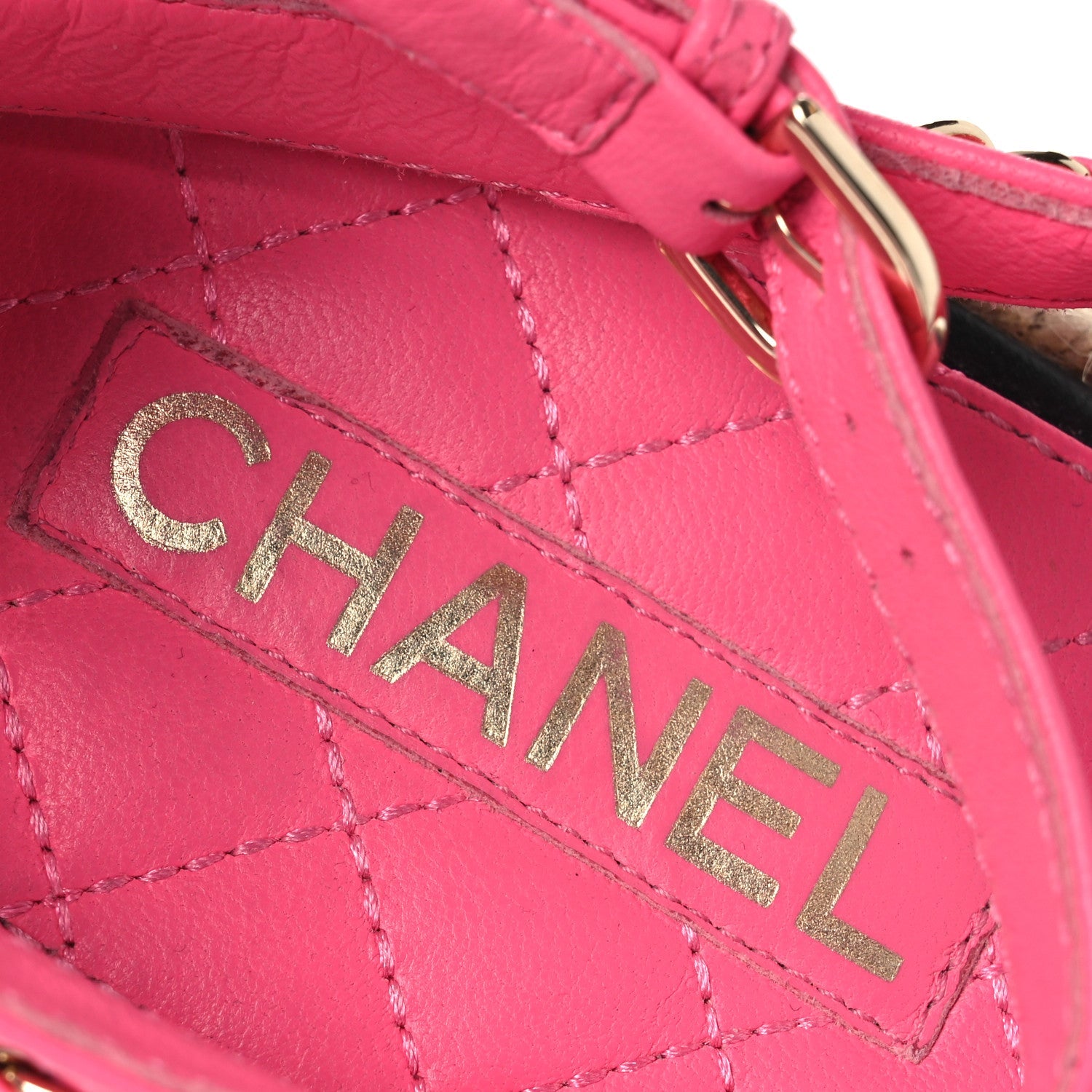 Lambskin Chain CC Thong Espadrille Sandals 39 Pink