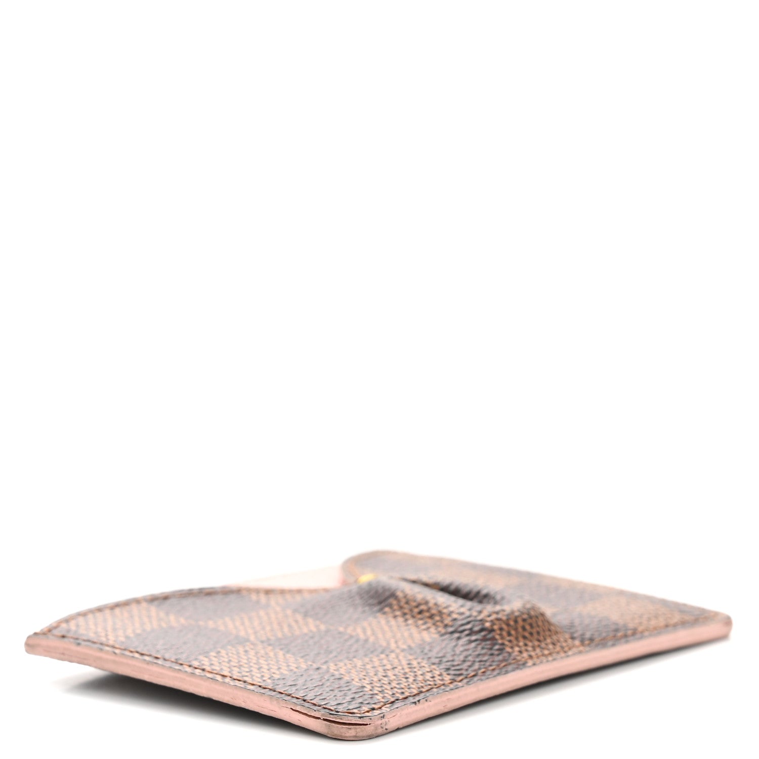 Damier Ebene Caissa Card Holder Rose Ballerine