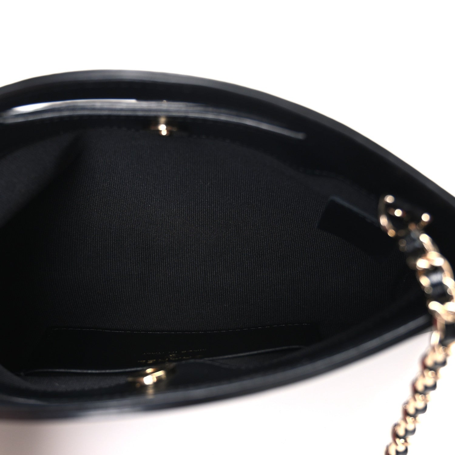 Shiny Crumpled Calfskin Quilted Nano 31 Shopping Bag Black