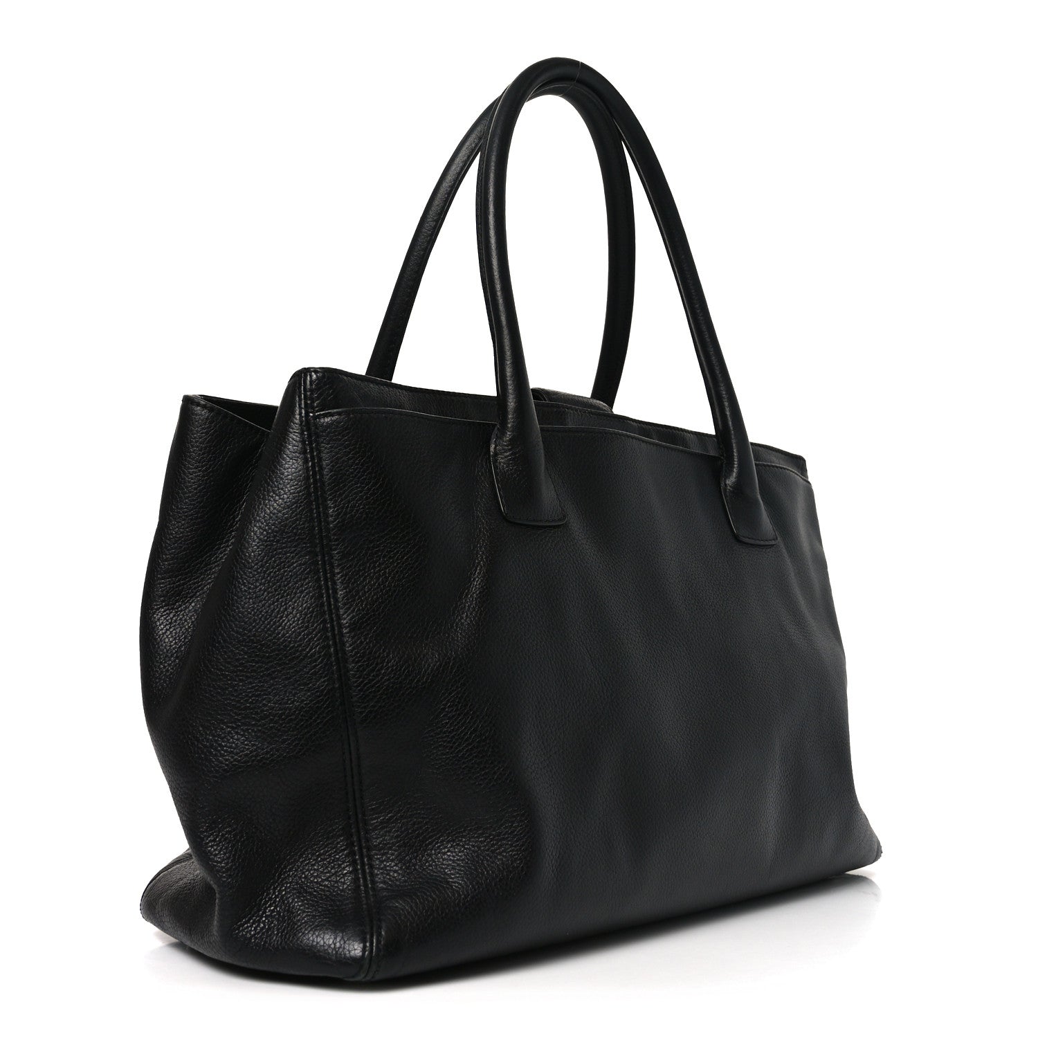 Calfskin Cerf Shopper Tote Black