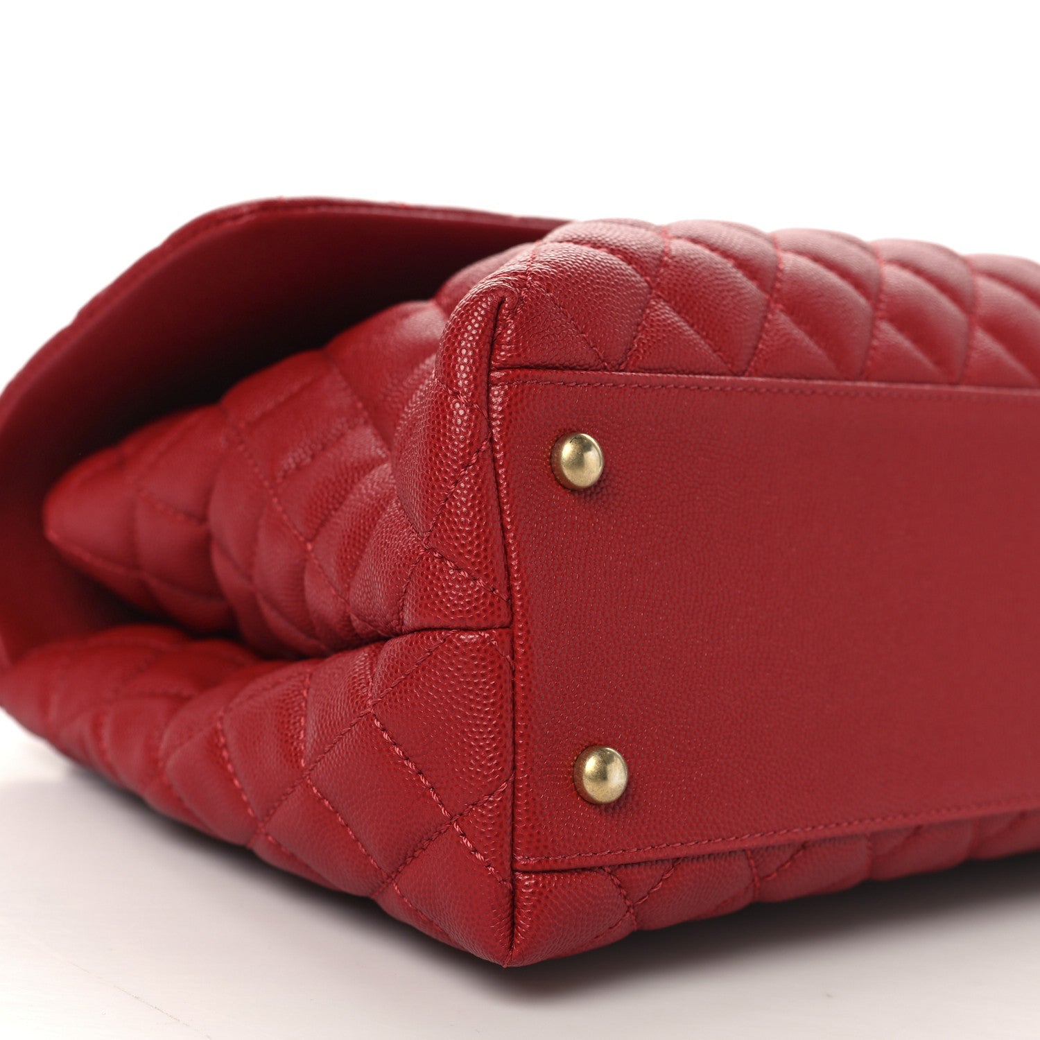 Caviar Quilted Medium Coco Handle Flap Red