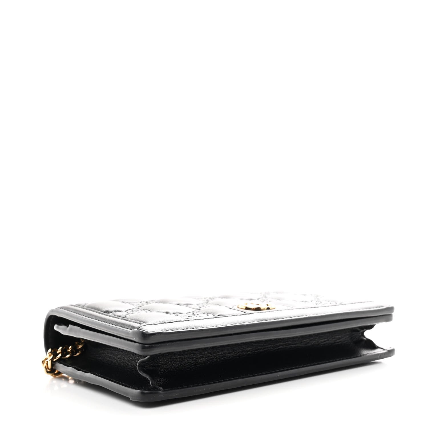 Calfskin GG Matelasse Chain Wallet Black