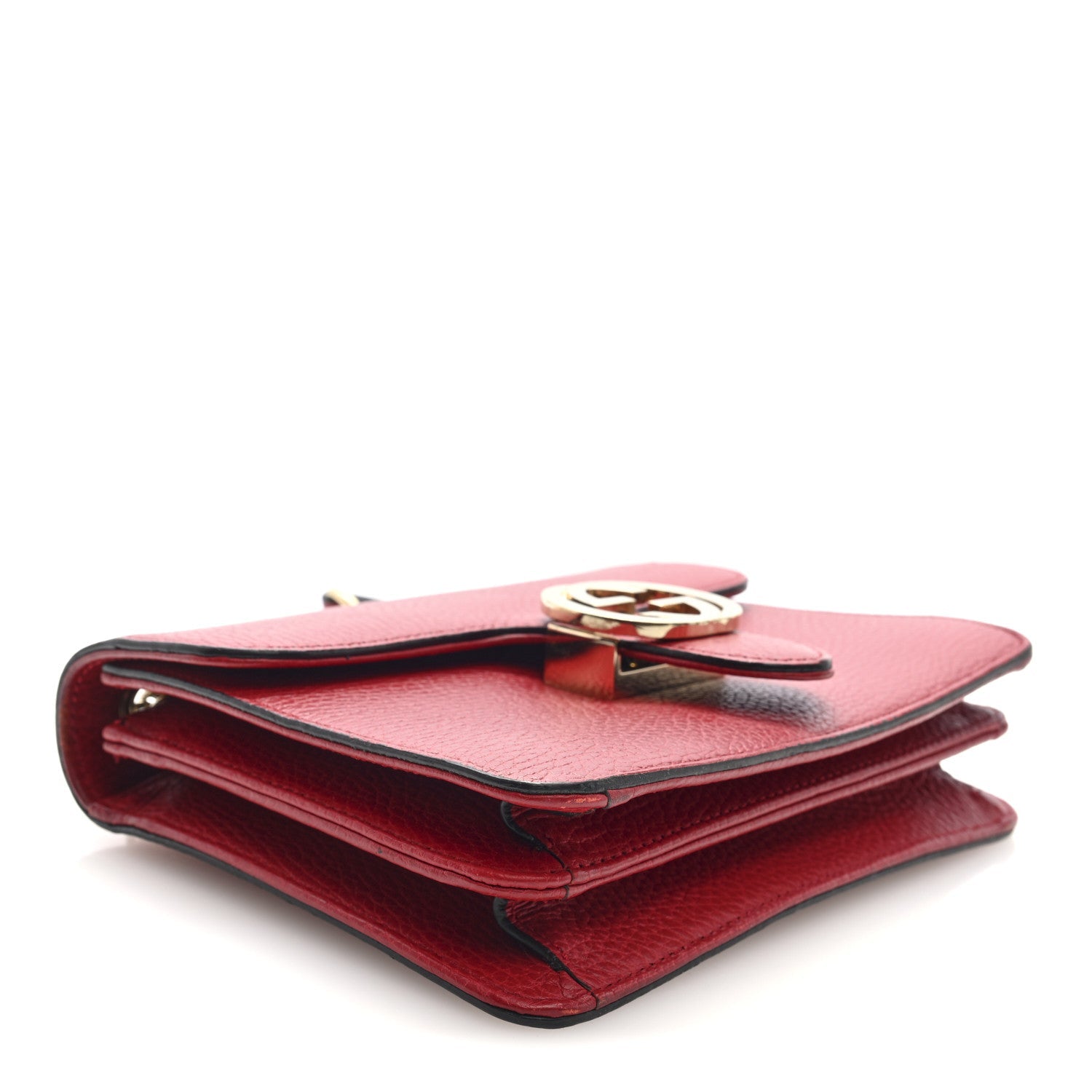 Dollar Calfskin Small Interlocking G Shoulder Bag Red