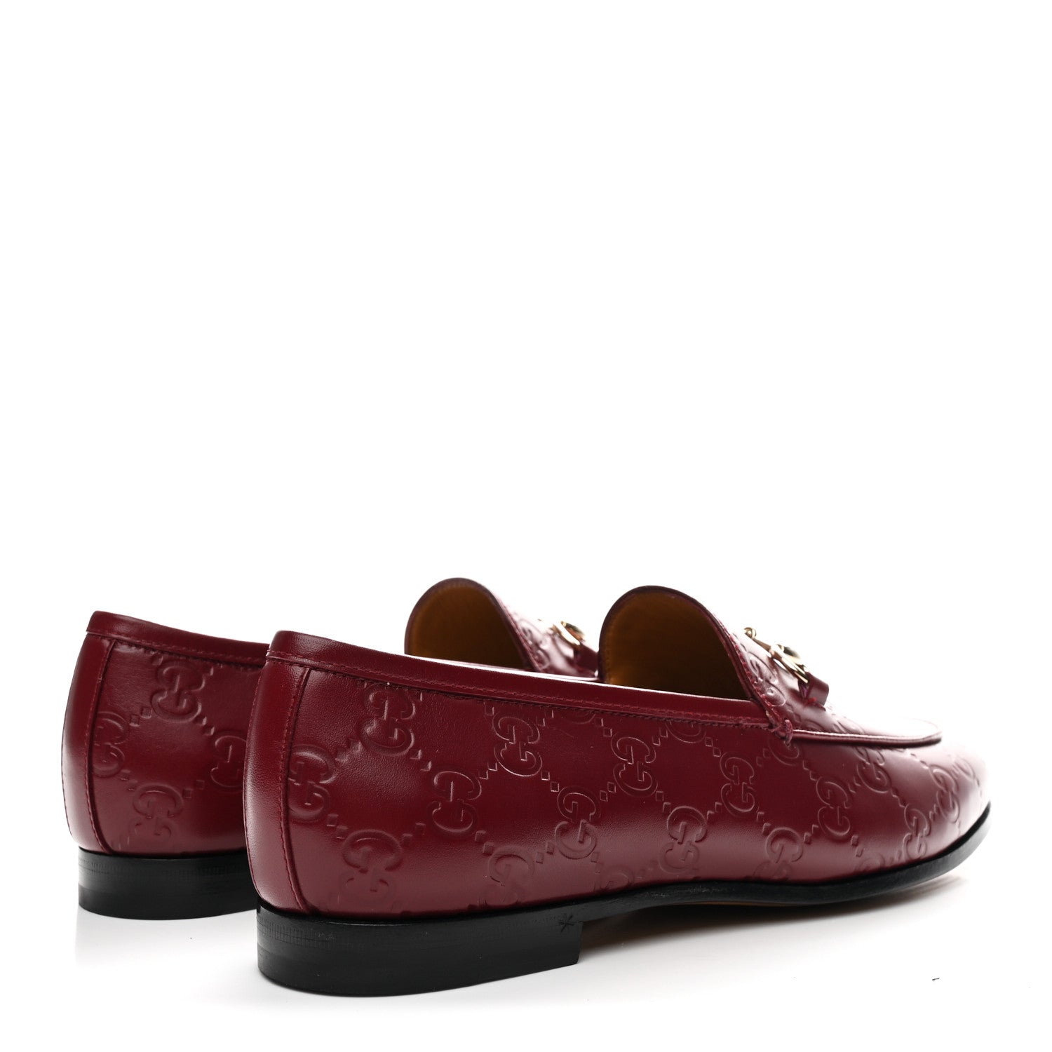 Betis Glamour Calfskin Guccissima Womens Jordaan Loafers 37.5 Rosso Ancora