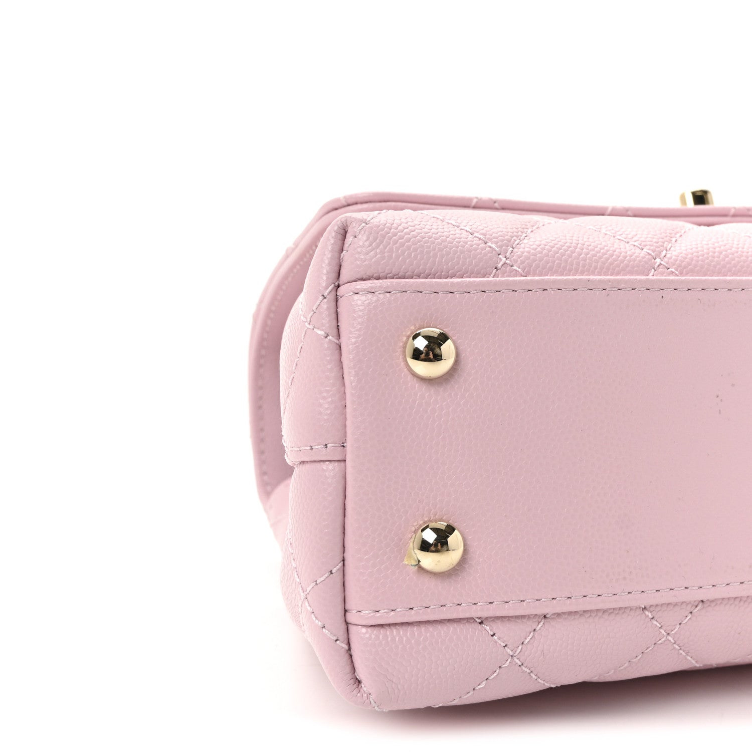 Caviar Quilted Mini Coco Handle Flap Light Pink