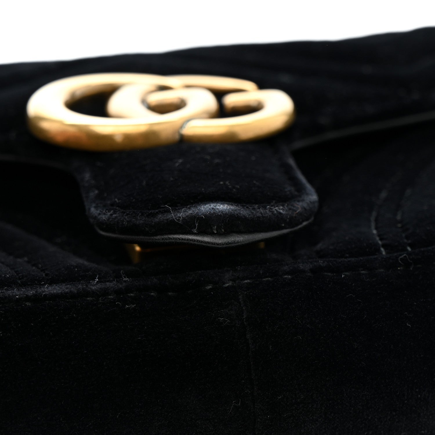 Velvet Matelasse Mini GG Marmont Shoulder Bag Black