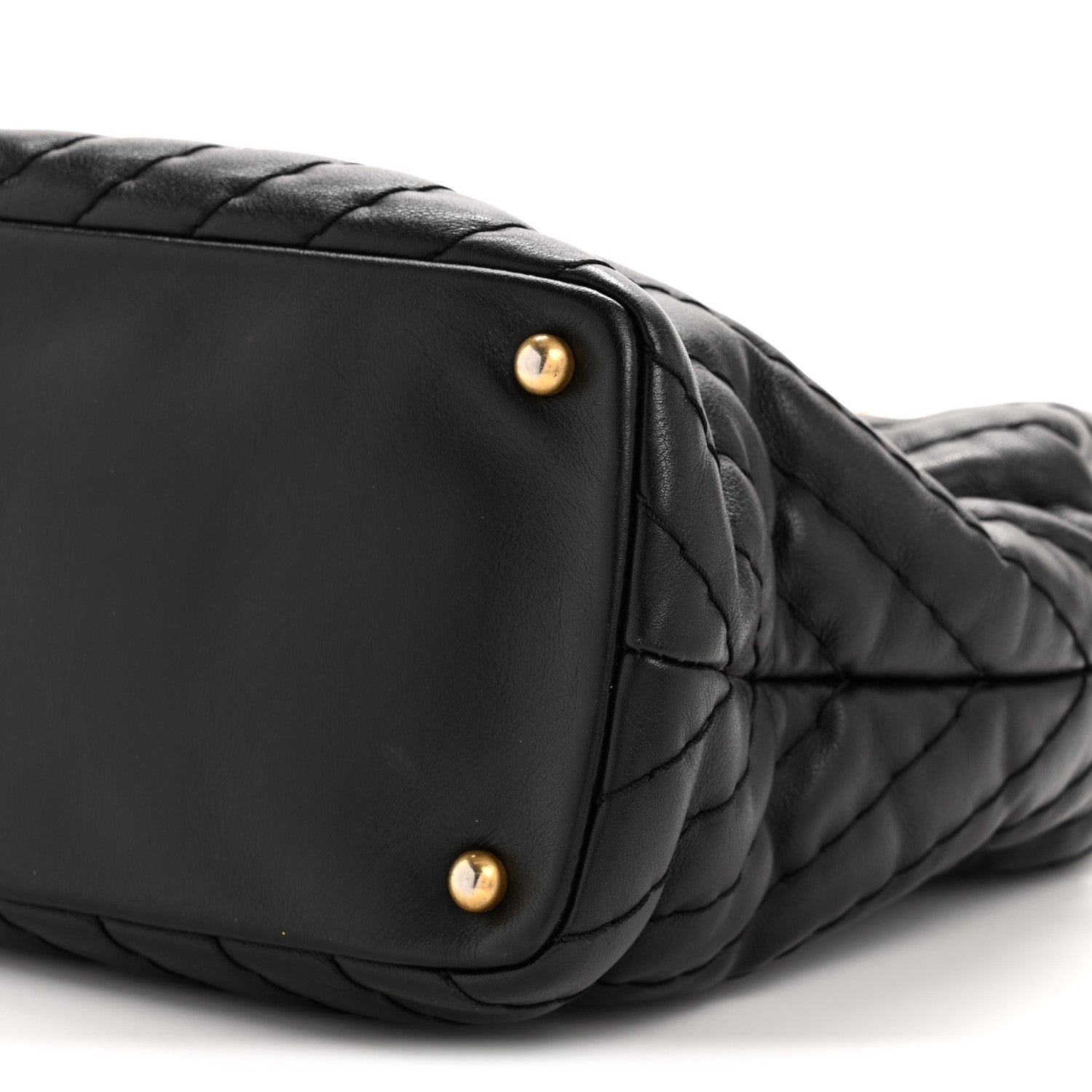 Calfskin Chevron Quilted Surpique Tote Black