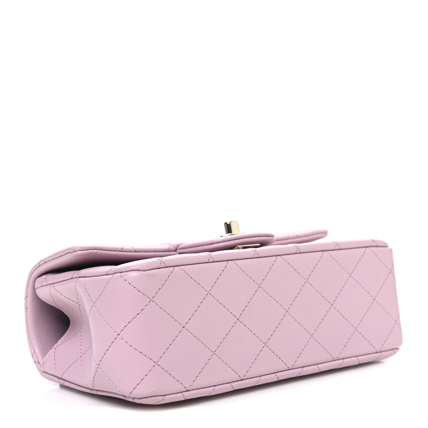 Lambskin Quilted Mini Top Handle Rectangular Flap Light Pink