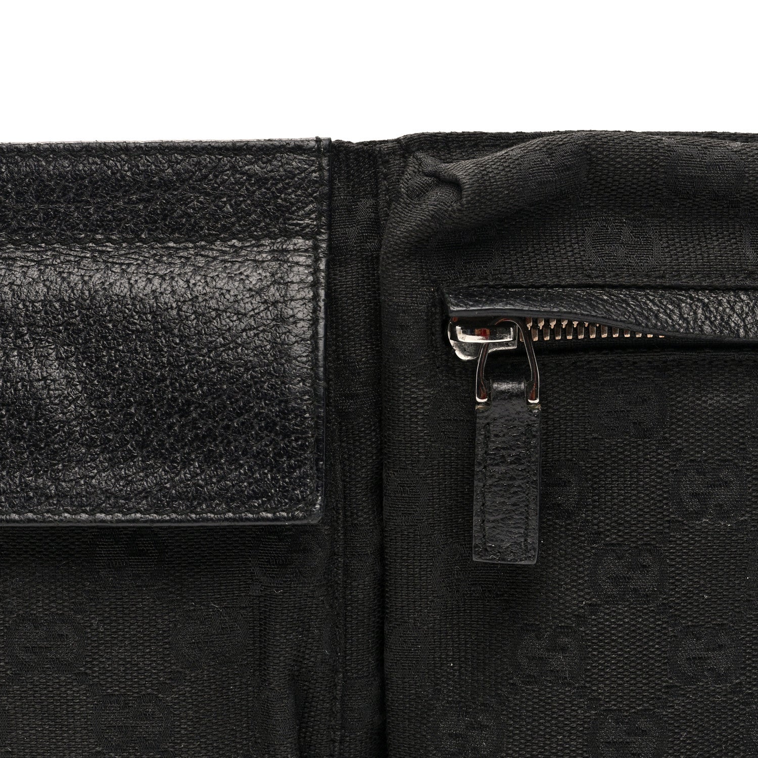 GG Monogram Double Pocket Belt Bag Black