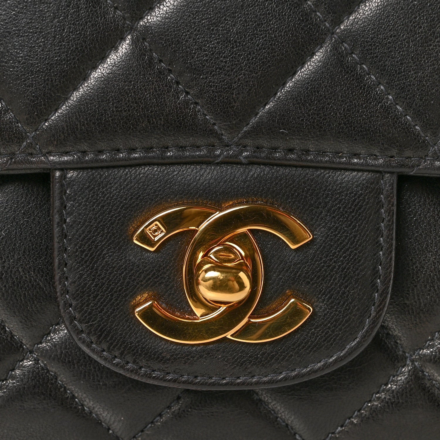 Lambskin Quilted Medium Rectangular Kelly Flap Bag Black