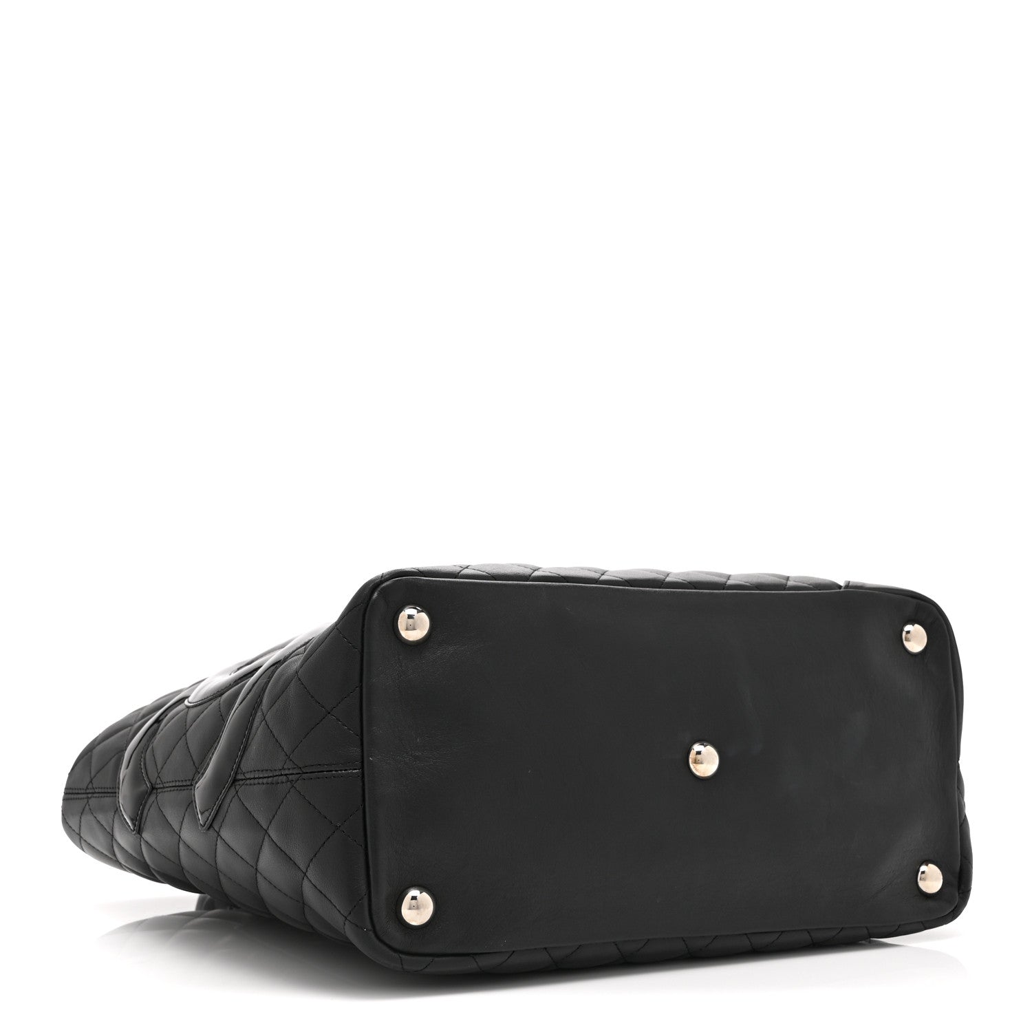 Calfskin Quilted Large Cambon Tote Black