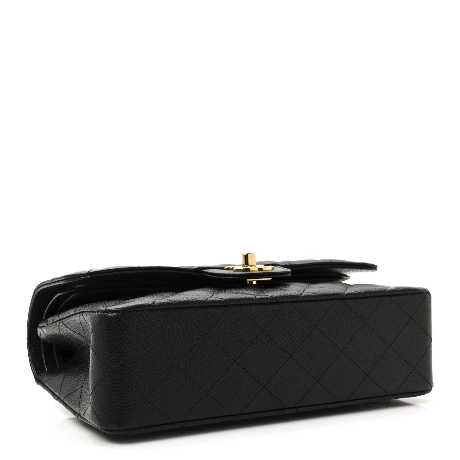 Caviar Quilted Small Double Flap Black