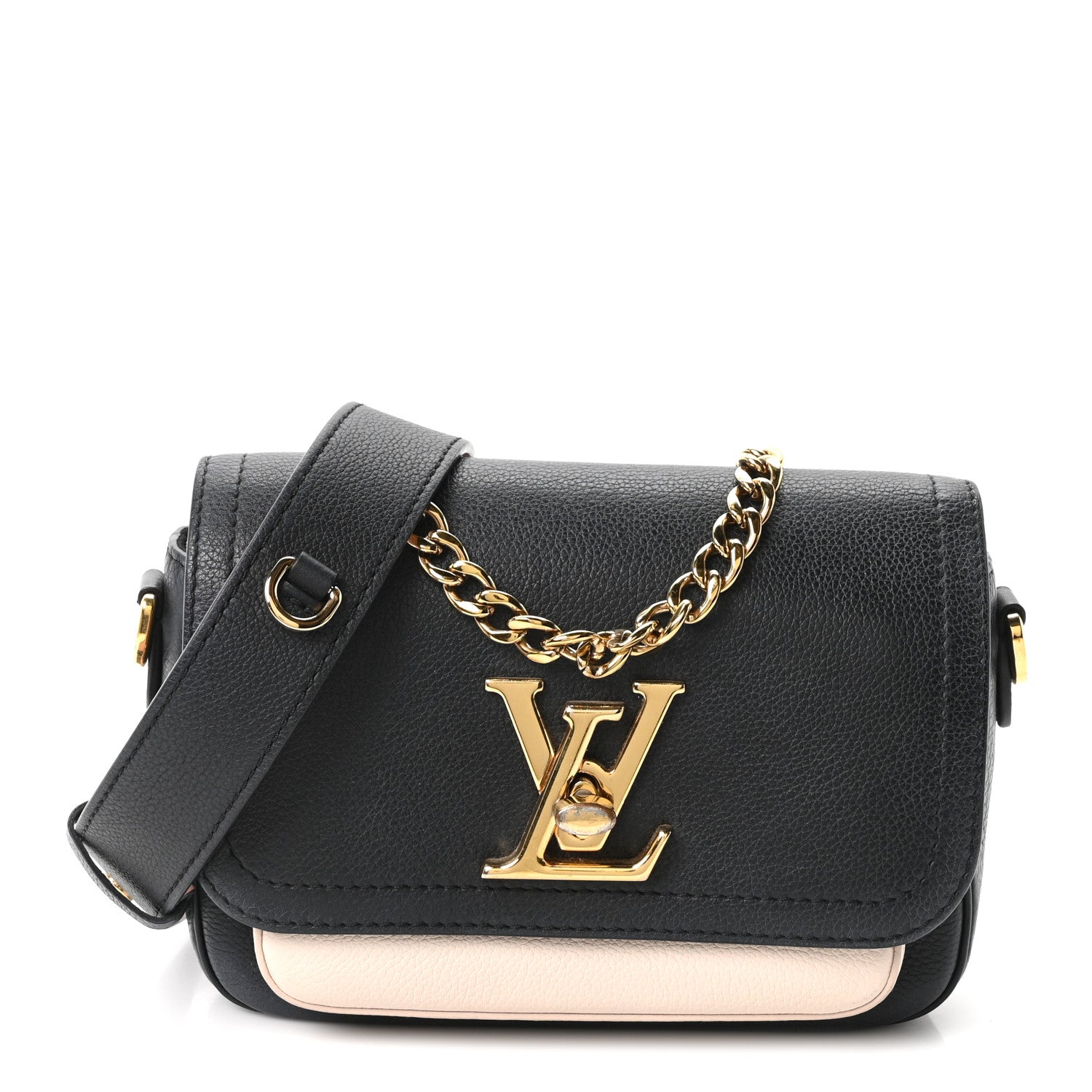 Grained Calfskin Lockme Tender Black
