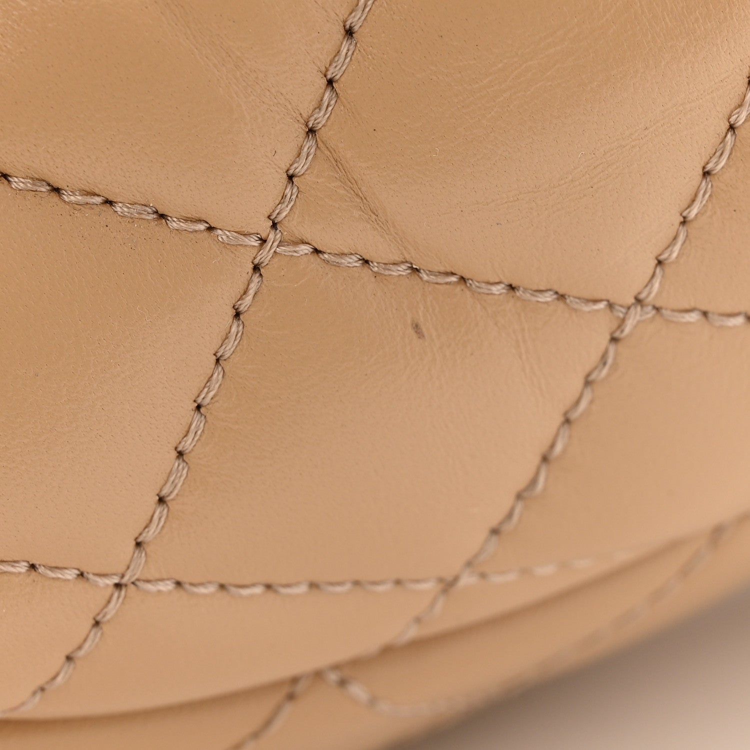 Lambskin Quilted Camelia CC Wedge Sandal Mules 38 Beige