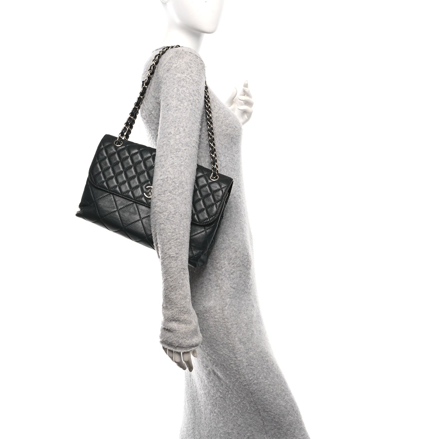Calfskin Quilted In The Business Flap Bag Black