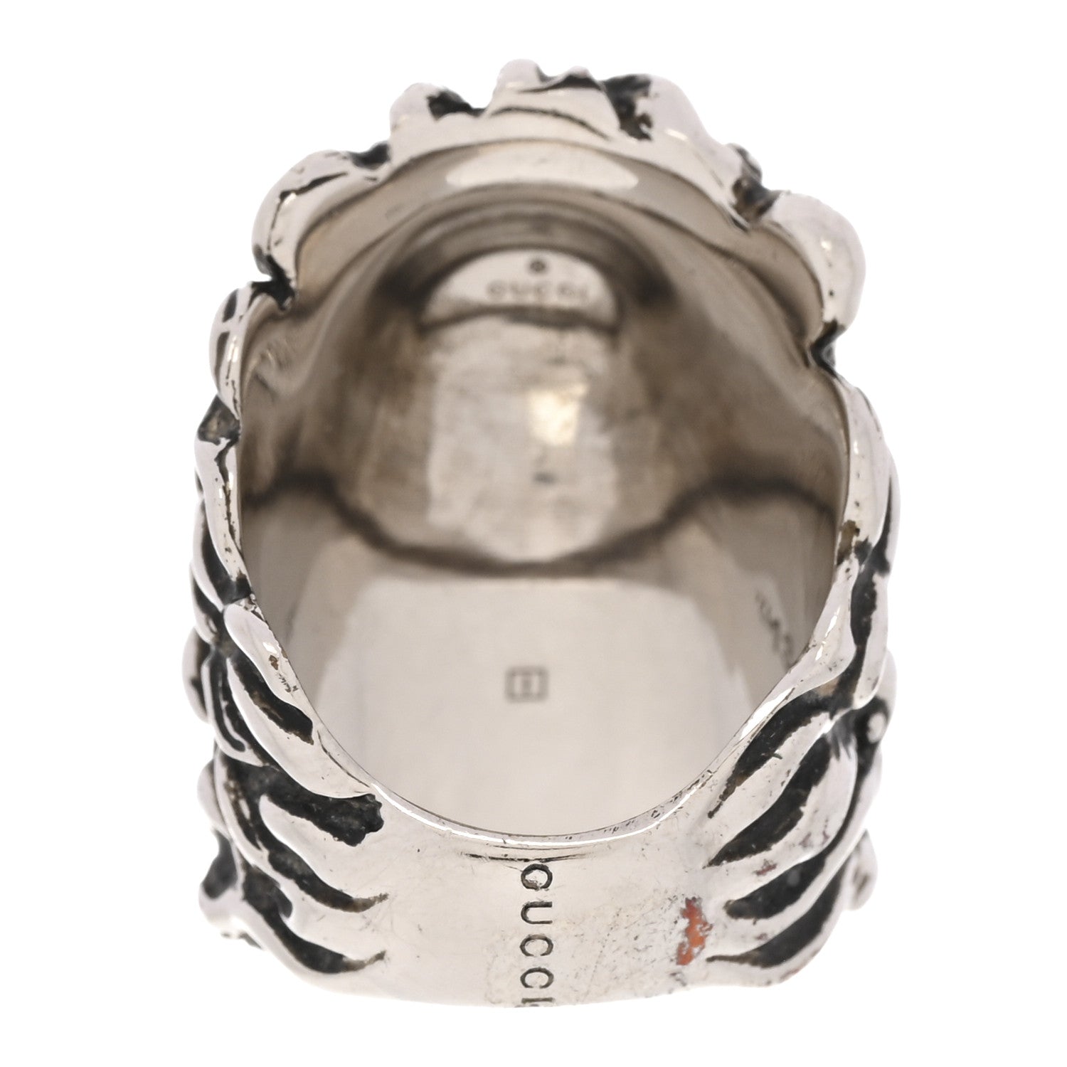 Metal Crystal Lion Head Ring 53 6.25 Pink Silver