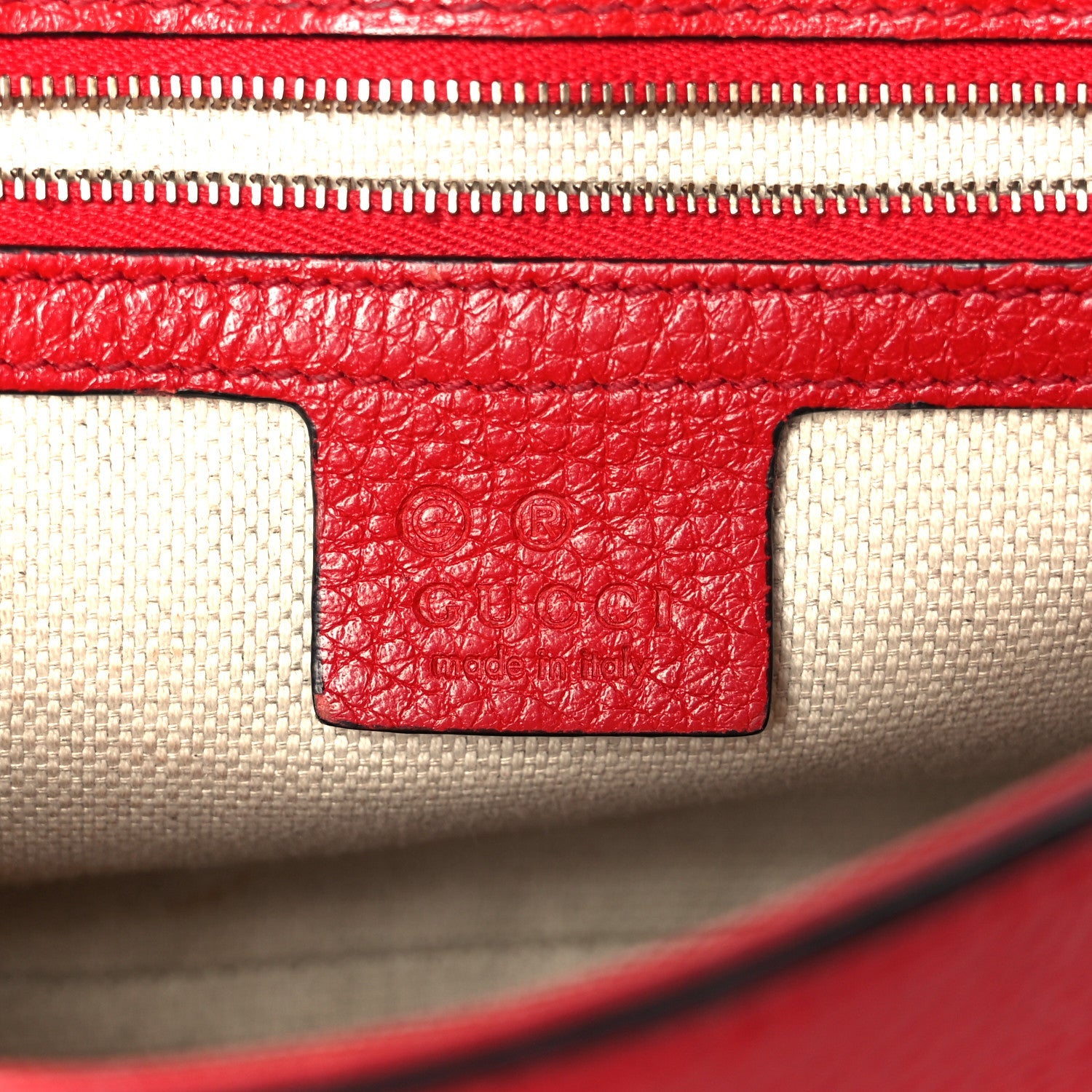 Pebbled Calfskin Medium Soho Flap Crossbody Vibrant Red
