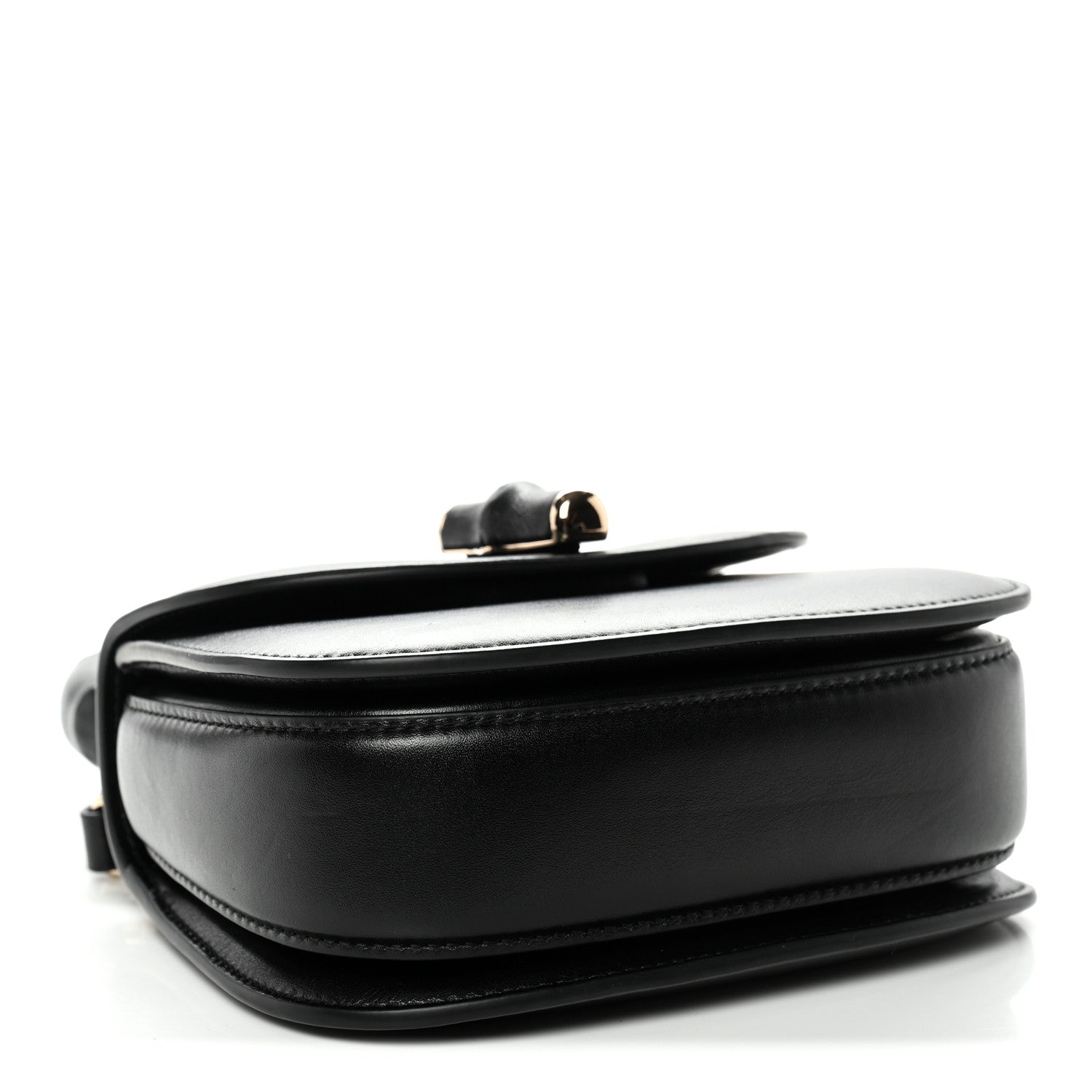 Boarded Dyana Lux Calfskin Web Monochrome Mini Bamboo 1947 Top Handle Bag Black