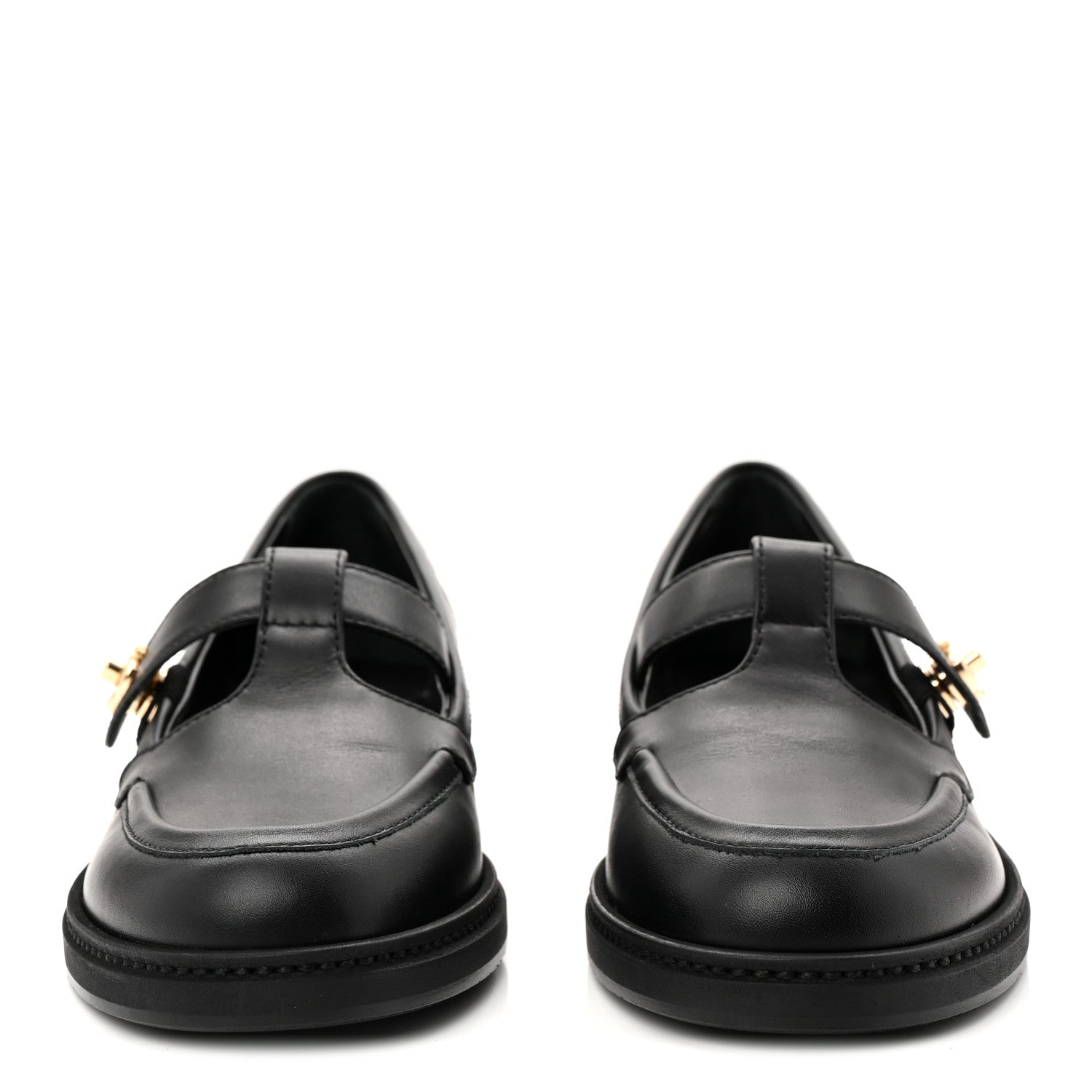 Calfskin CC Turnlock Moccasin Loafers 37.5 Black