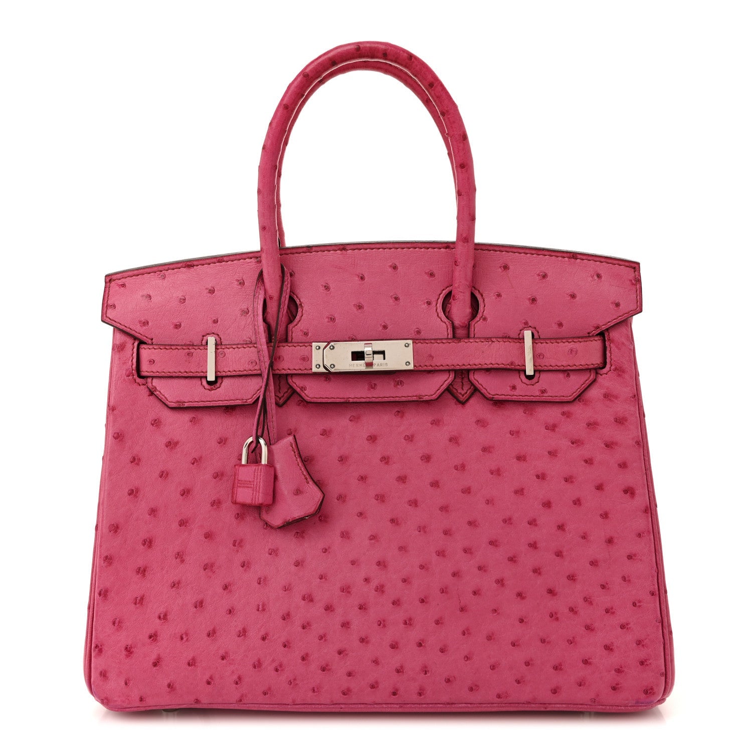 Ostrich Birkin 30 Rose Pourpre