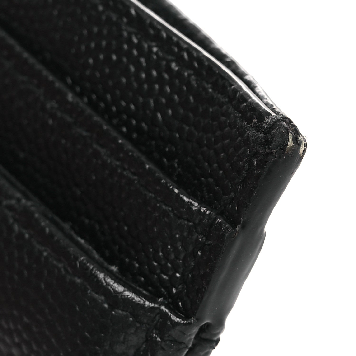 Grain De Poudre Matelasse Chevron Monogram Credit Card Case Black