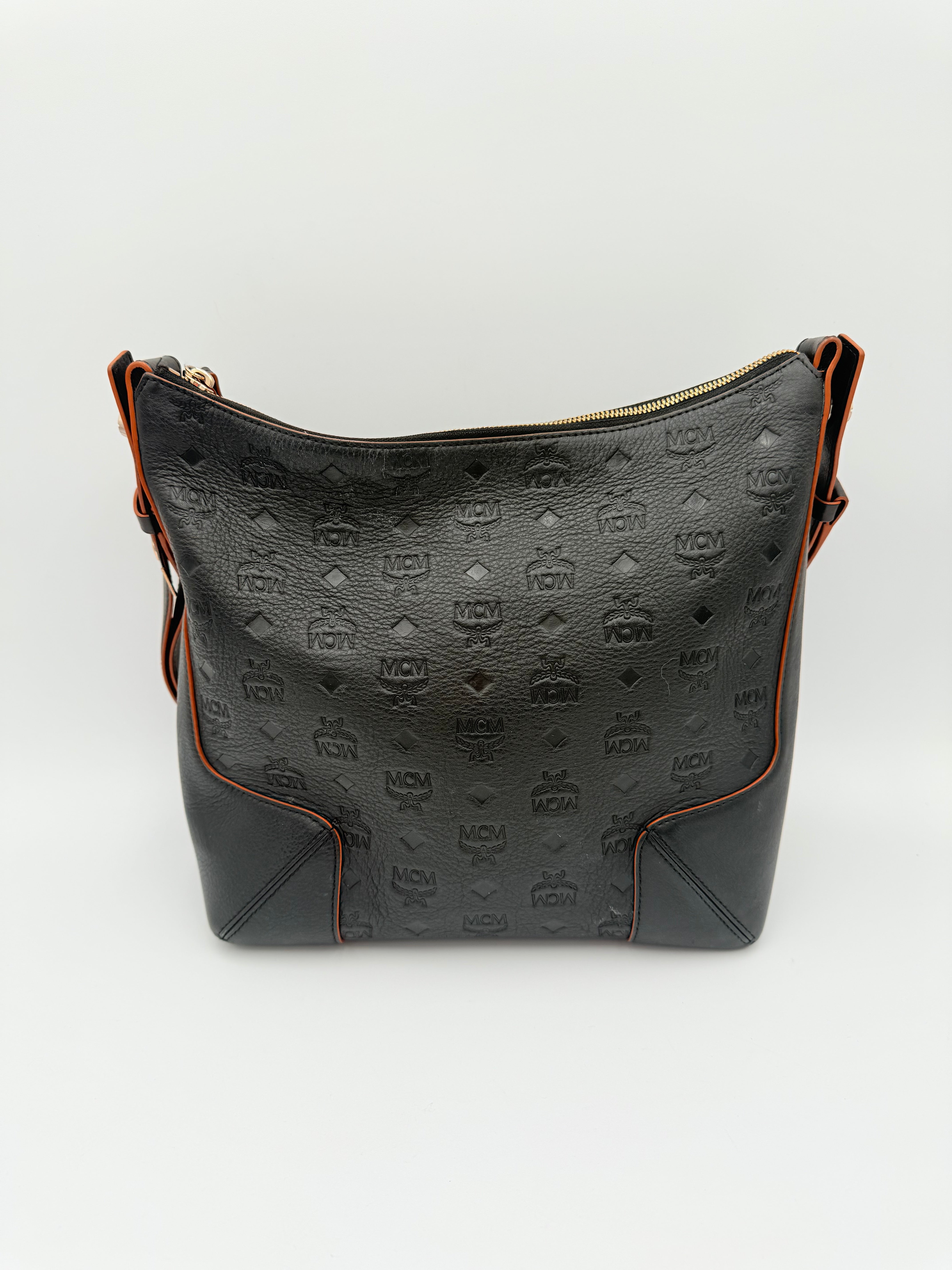 Handbag Luxury Designer By Mcm In Black, Size:Medium