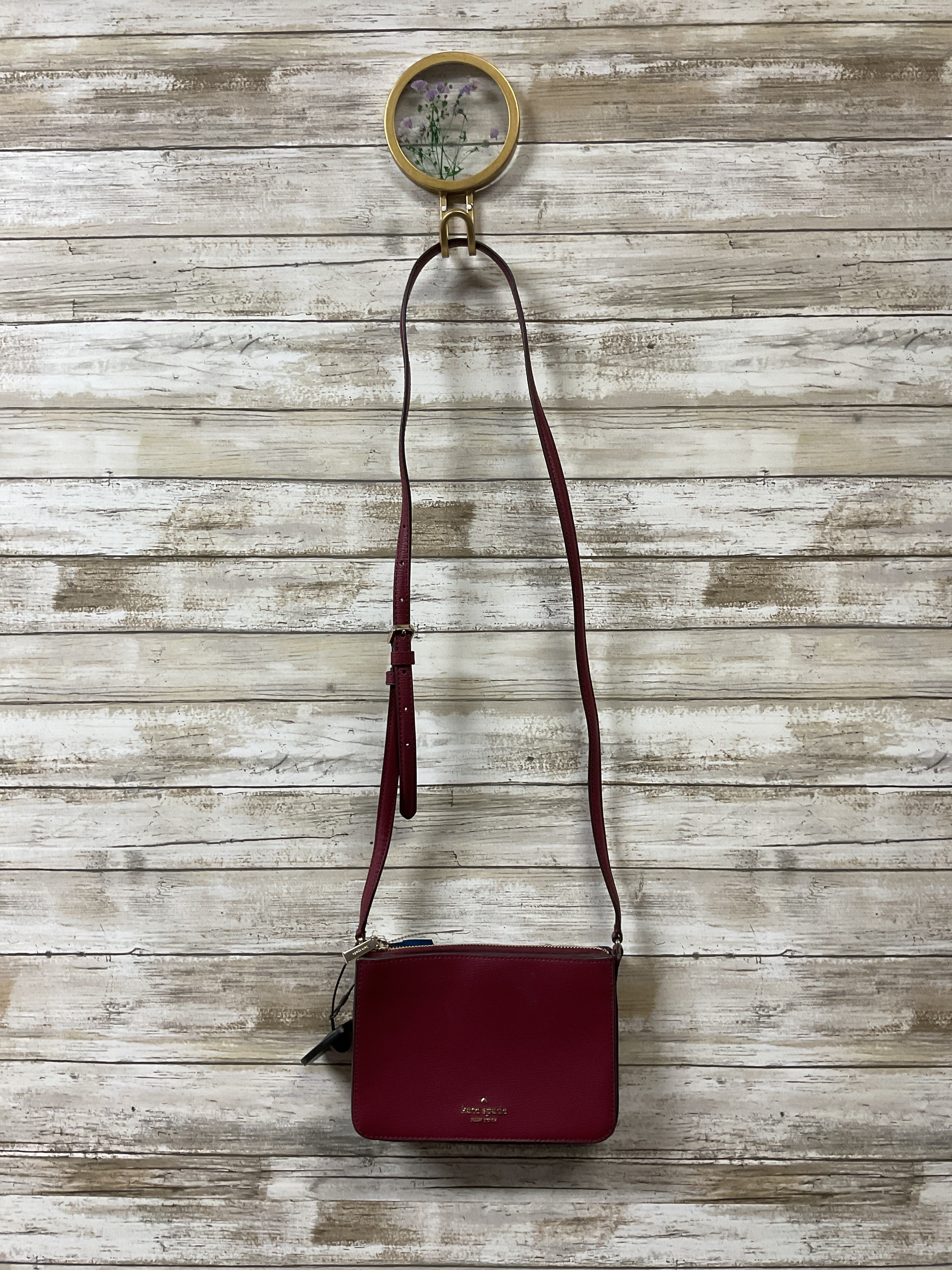 Handbag Designer By Kate Spade In Maroon, Size:Small