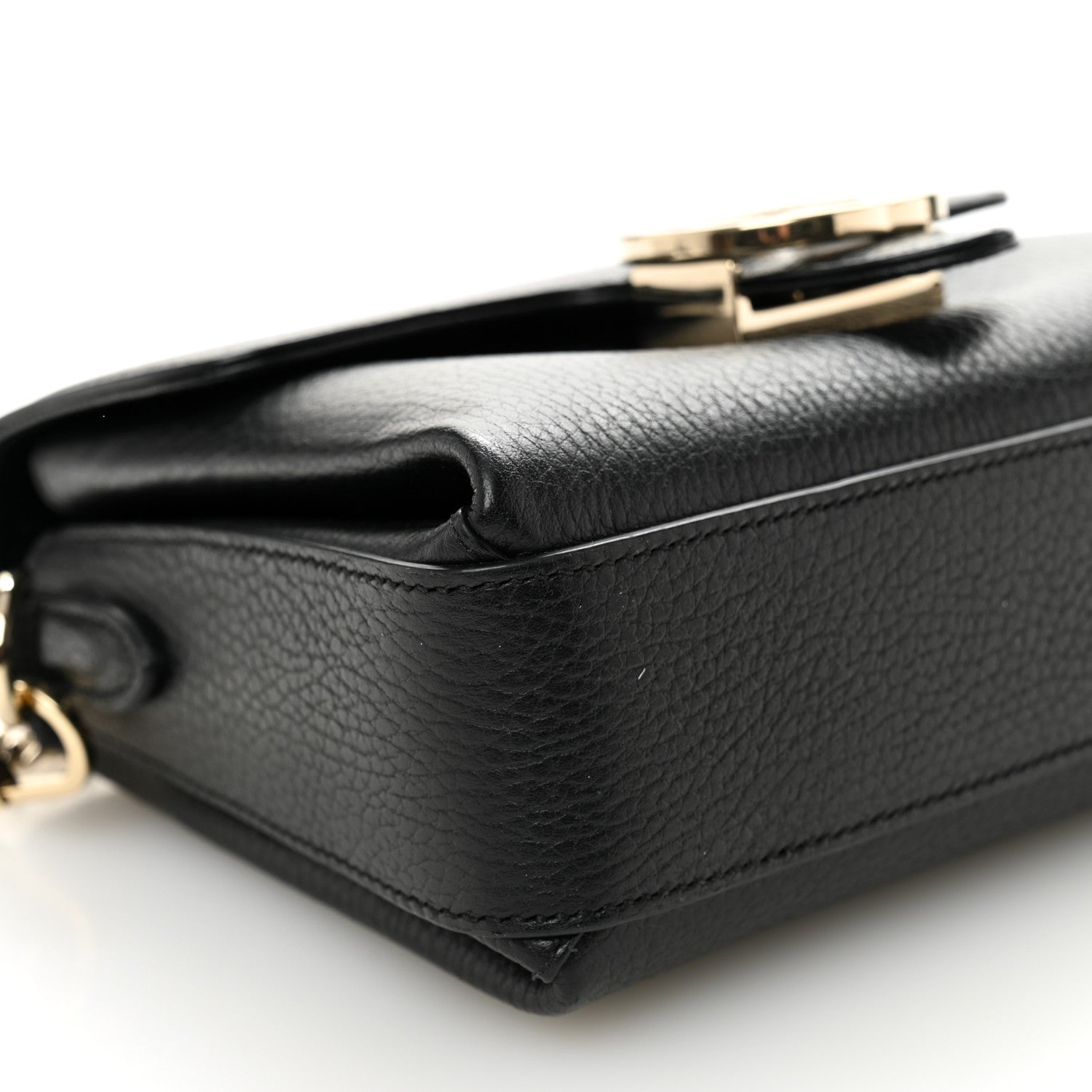 Dollar Calfskin Interlocking G Crossbody Bag Black
