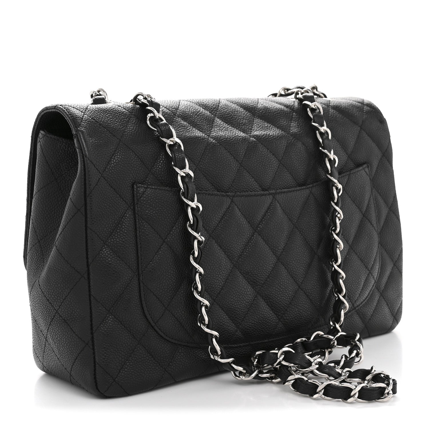 Caviar Quilted Jumbo Single Flap Black