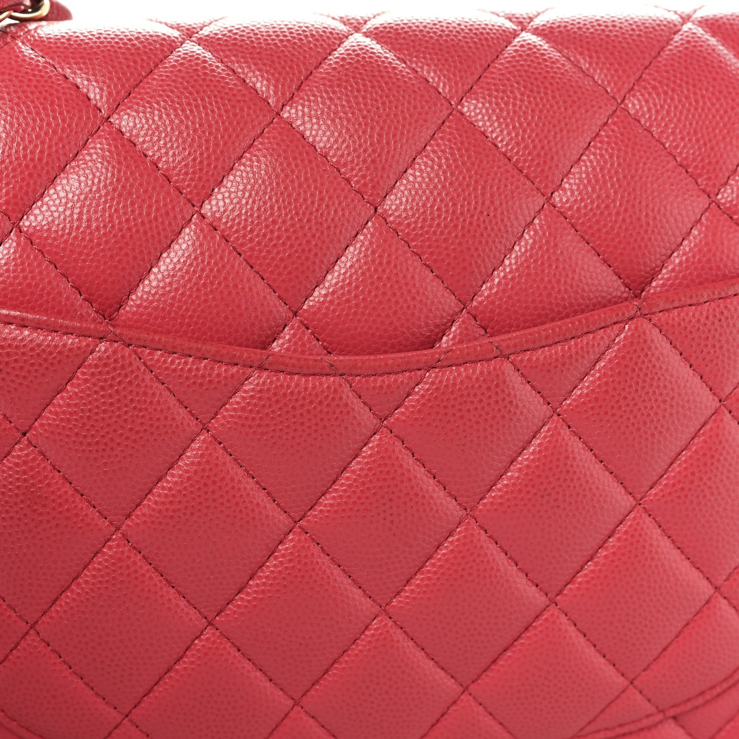 Caviar Quilted Medium Double Flap Pink