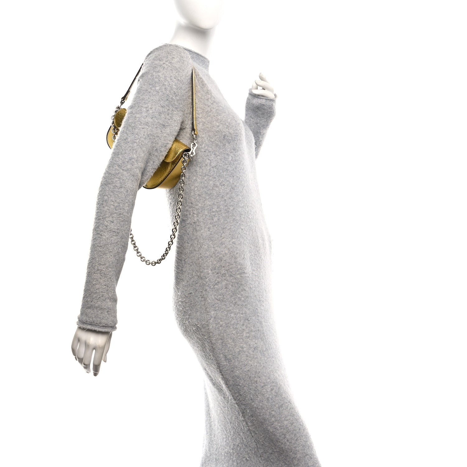 Metallic Calfskin Mini Horsebit 1955 Asymmetric Shoulder Bag Gold