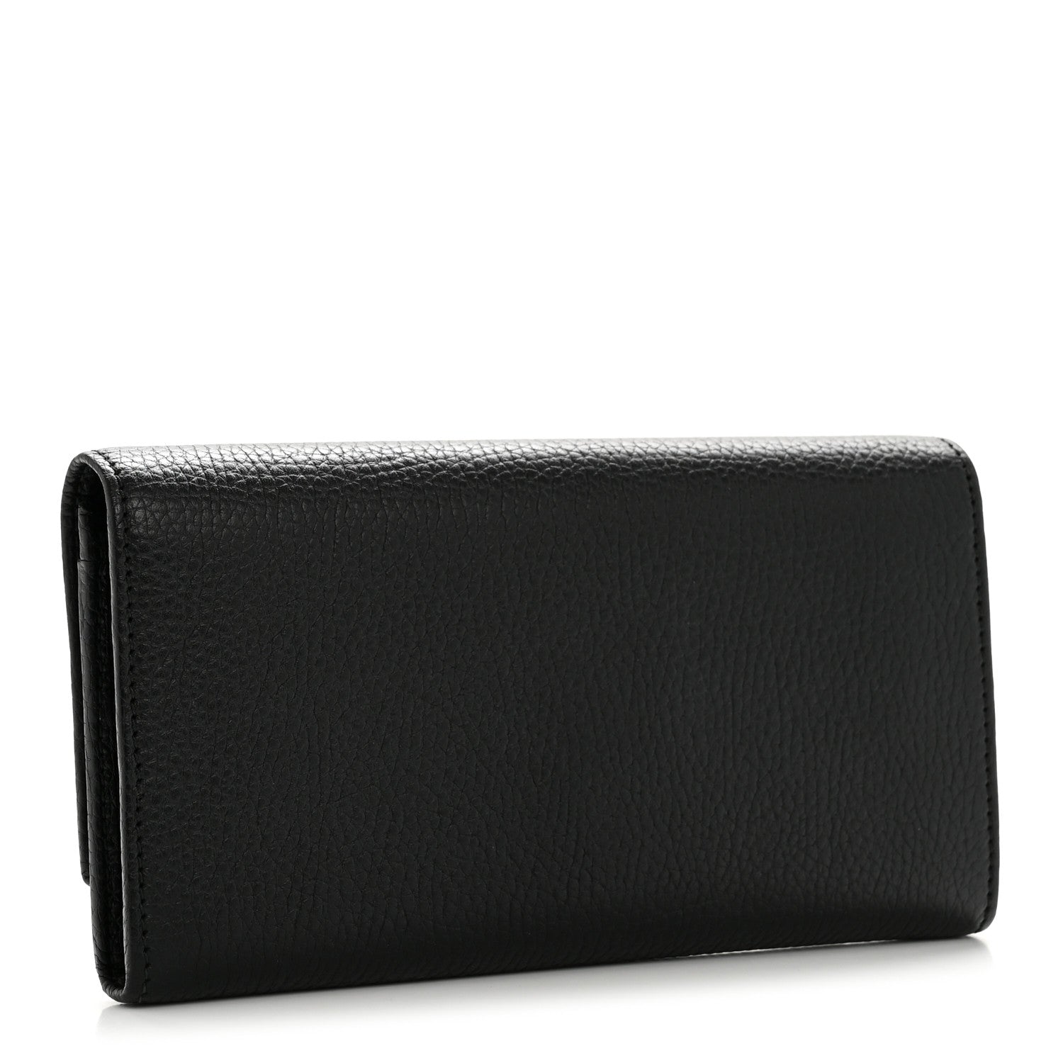 Pebbled Calfskin Large Soho Continental Wallet Black