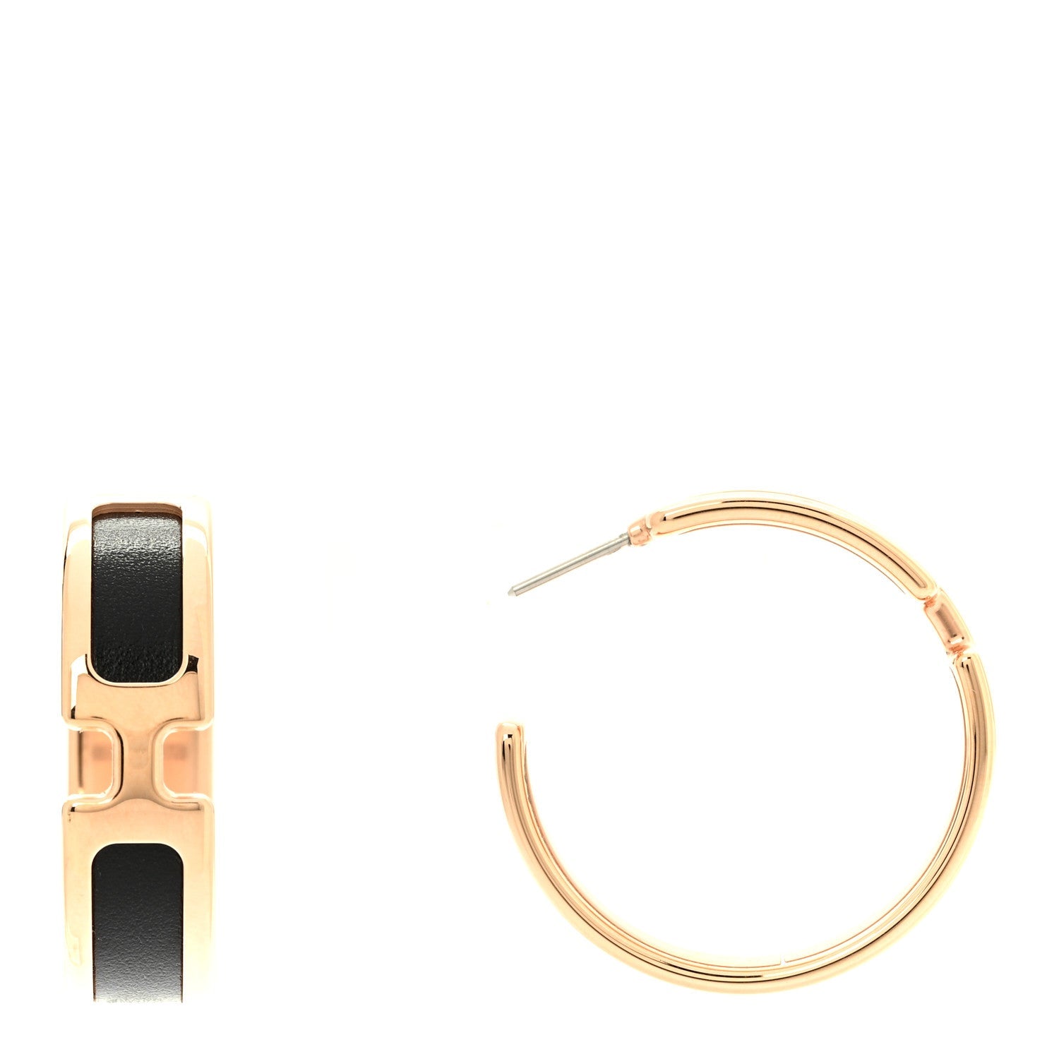 Box Calfskin Olympe Hoop Earrings Black