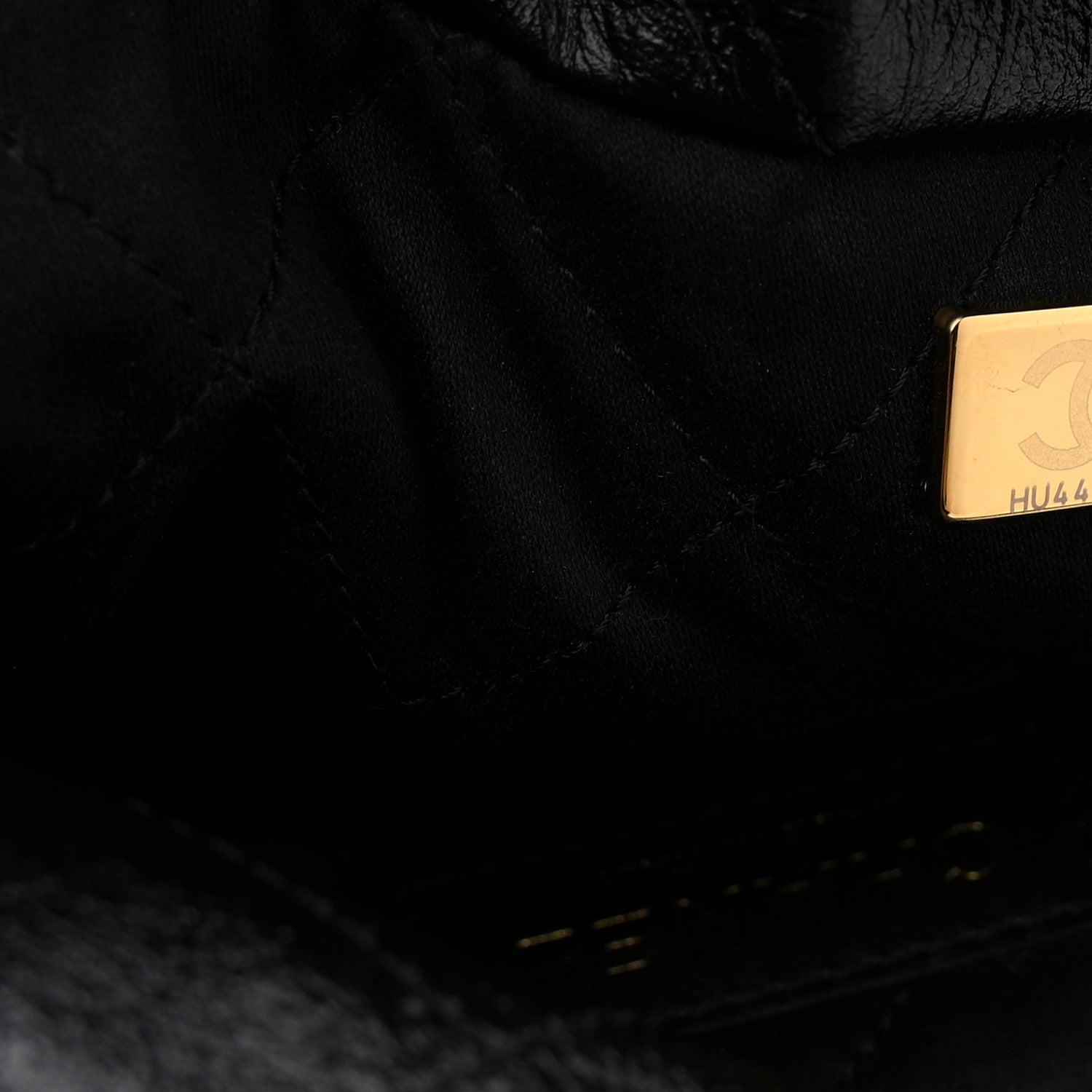 Shiny Calfskin Quilted Small Chanel 22 Black