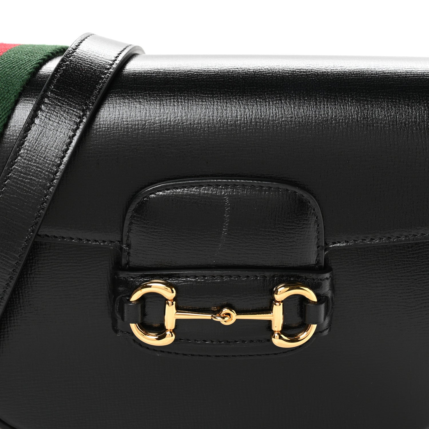 Azalea Calfskin Web Mini Horsebit 1955 Shoulder Bag Black
