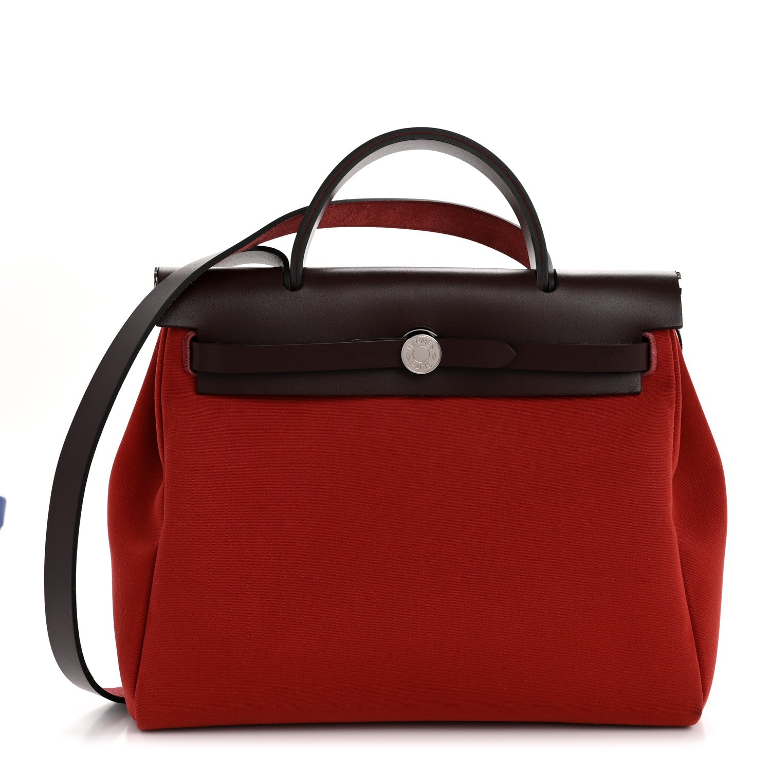 Military Toile Vache Hunter Tri-Color Herbag Zip Retourne 31 PM Rouge H Rouge Sellier Rose Mexico