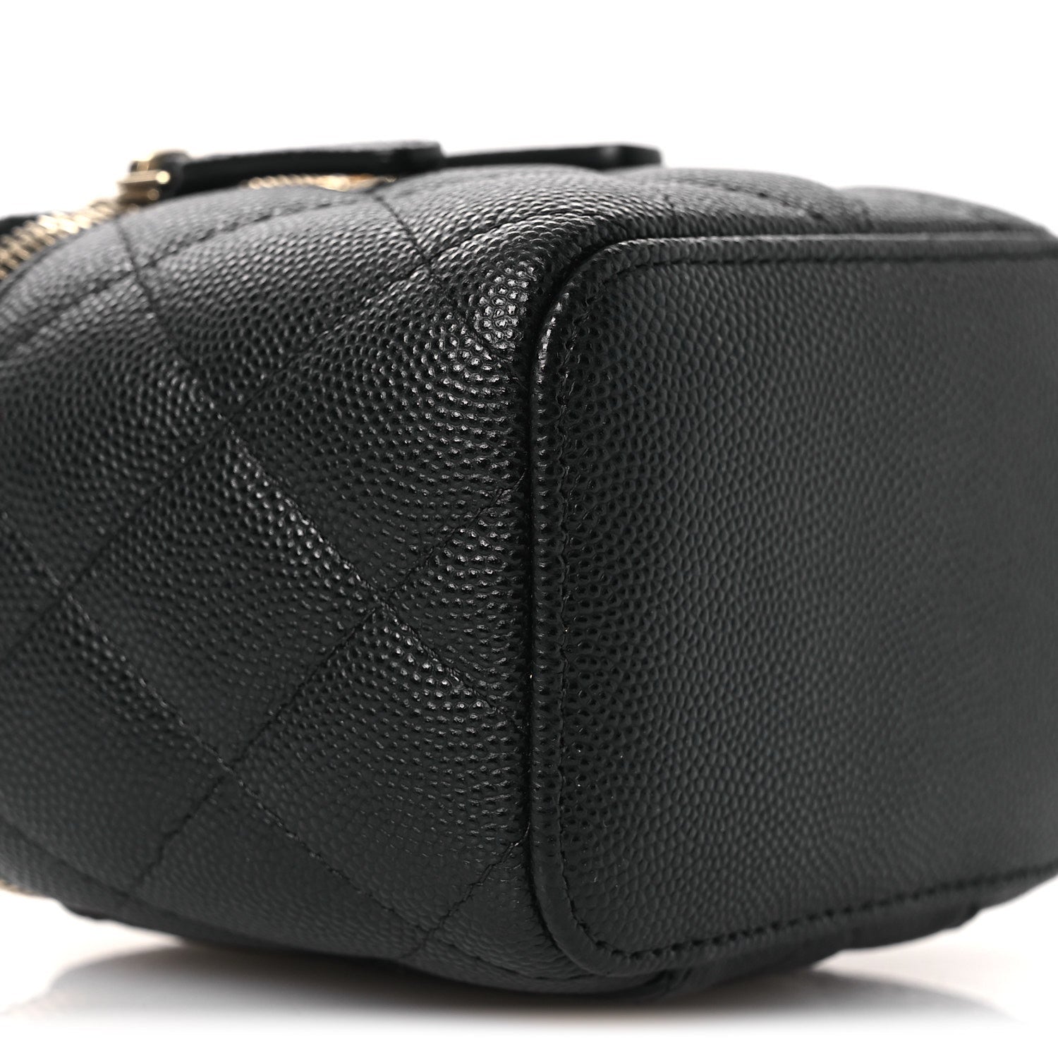 Caviar Quilted Tiny CC Mini Vanity Case With Chain Black