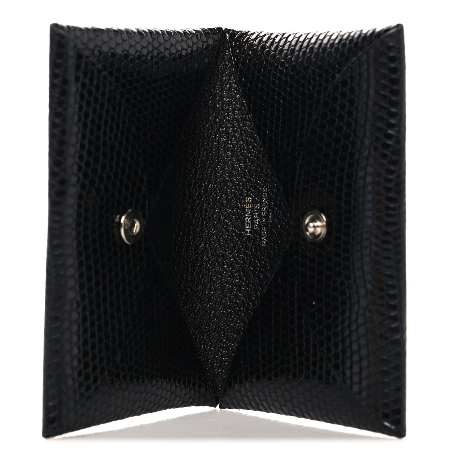 Lizard Calvi Card Case Black