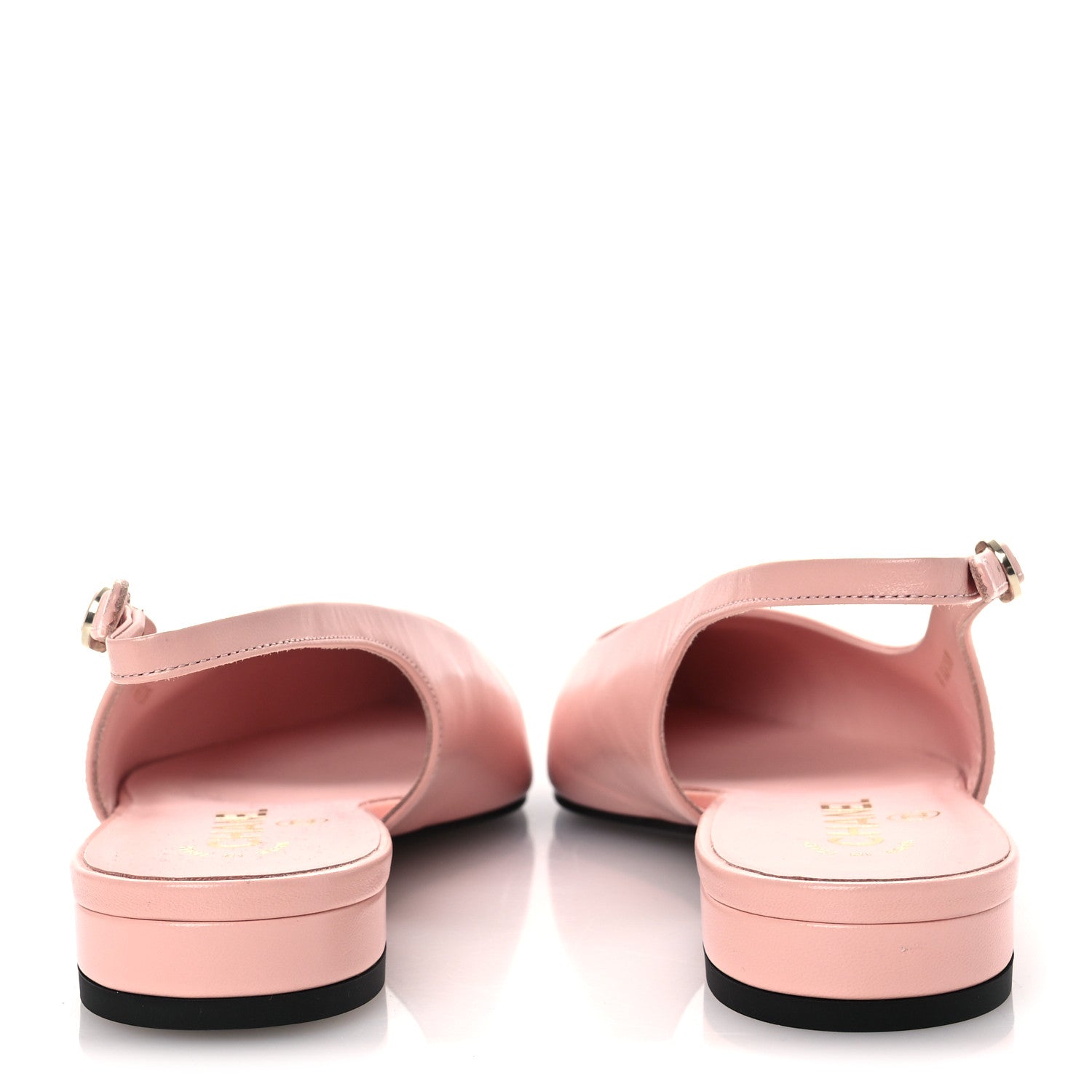 Lambskin Pointed Toe CC Slingback Flats 37 Pink Black