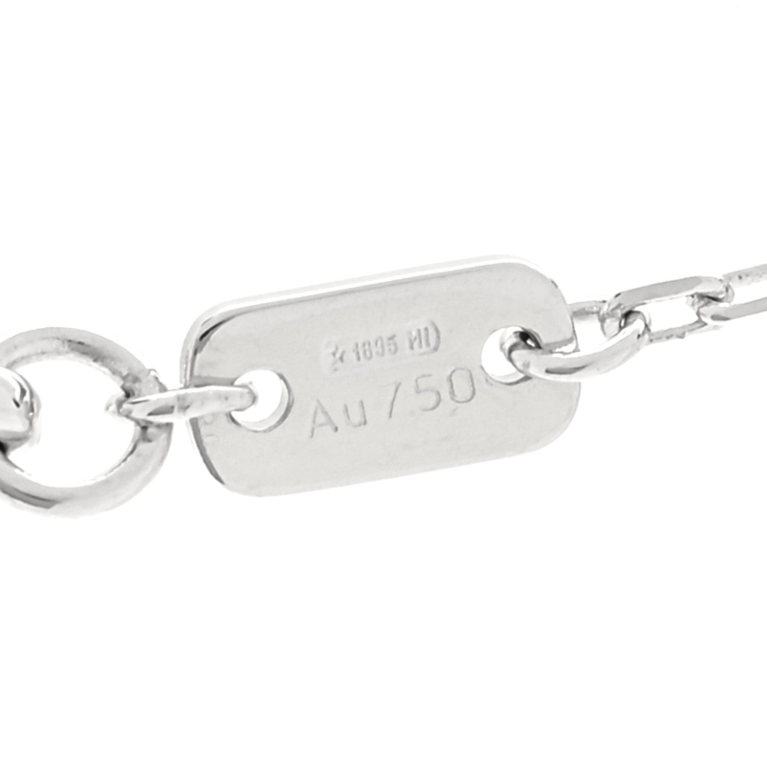 18K White Gold Diamond Running GG Pendant Necklace