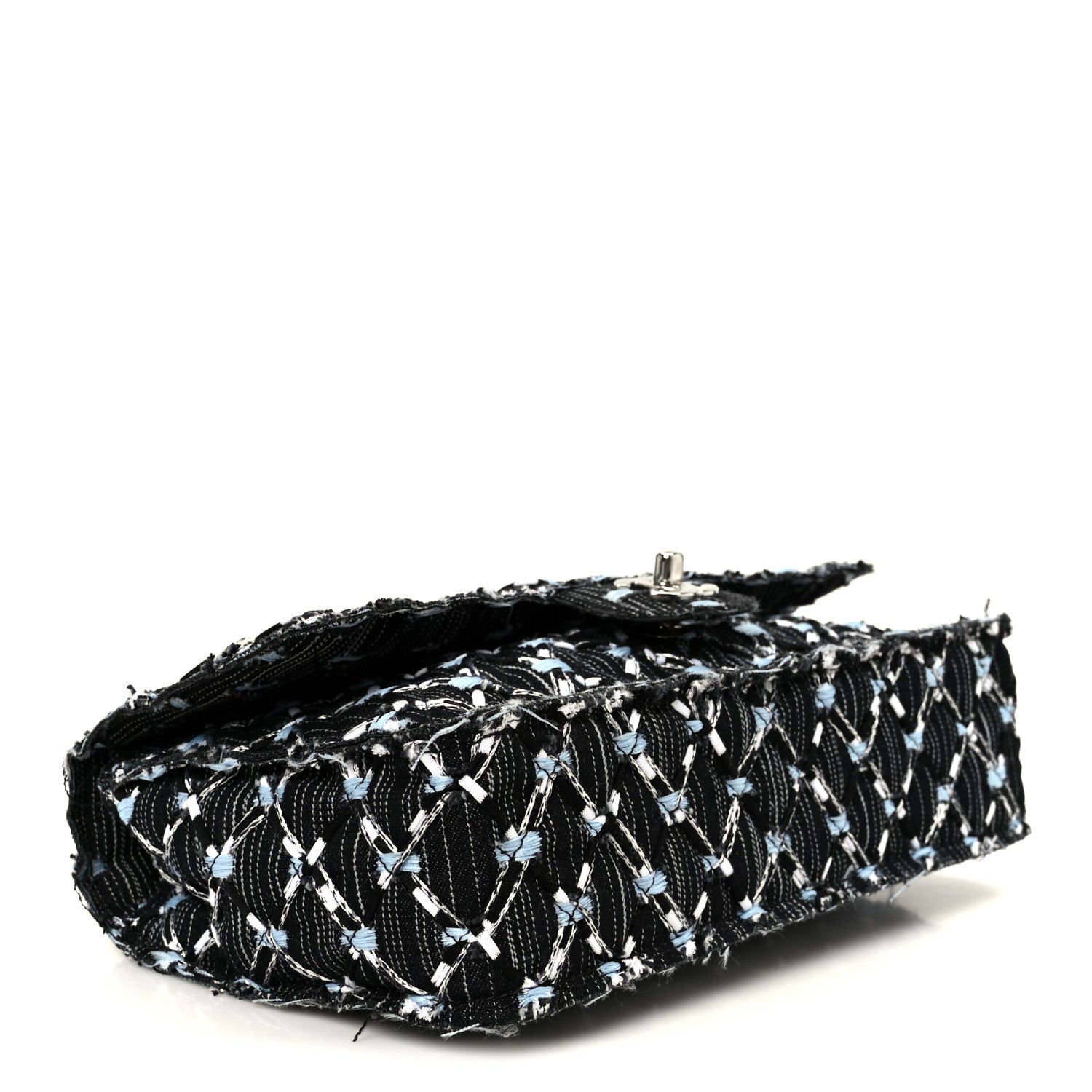 Denim Woven Medium Flap Light Blue
