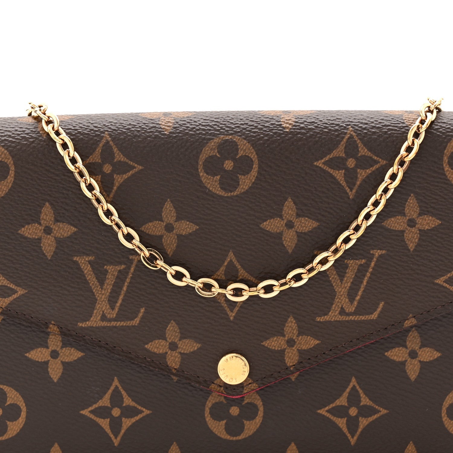 Monogram Pochette Felicie Chain Wallet Fuchsia